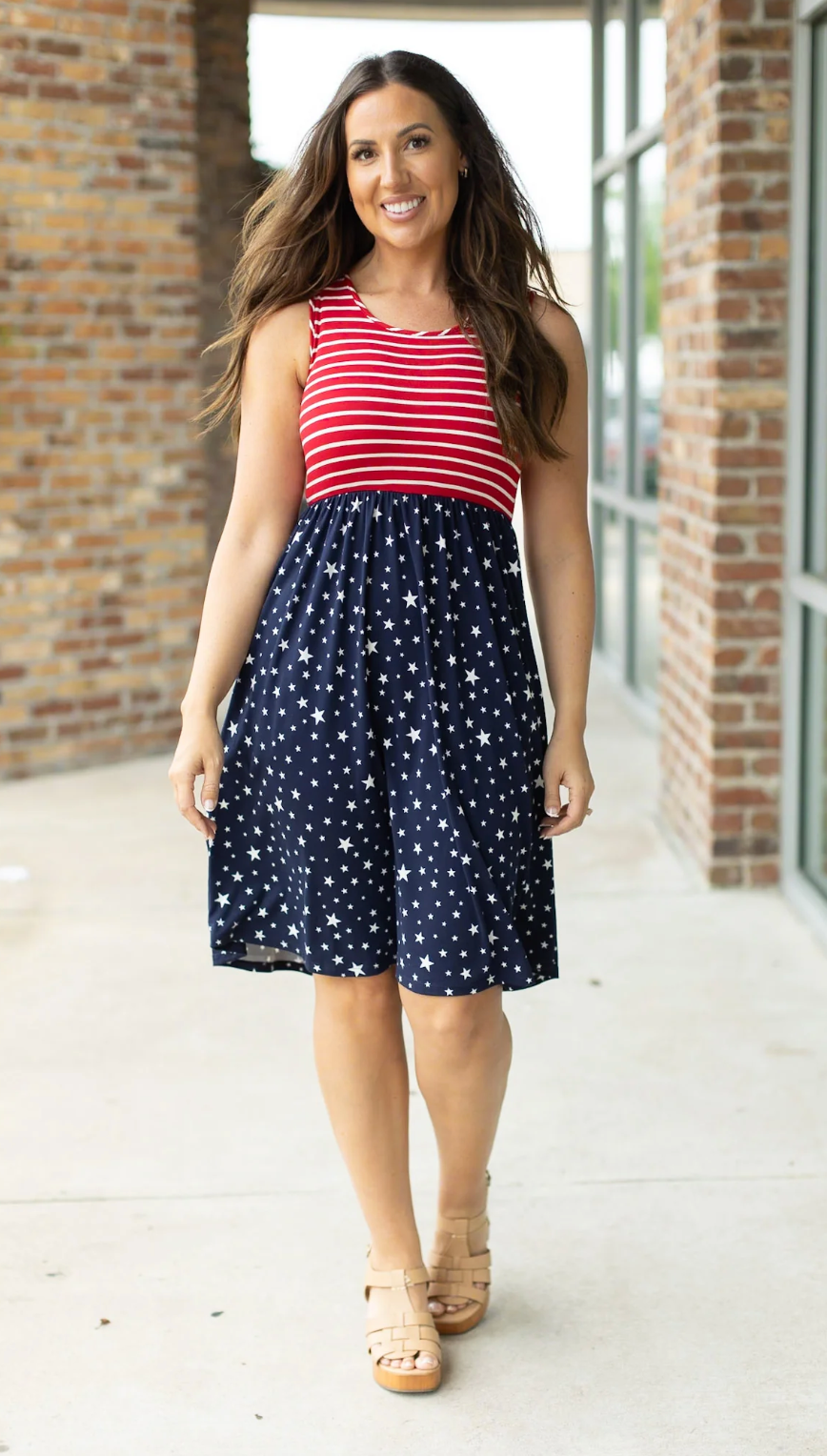 Kelsey Tank Dress - Stars & Stripes