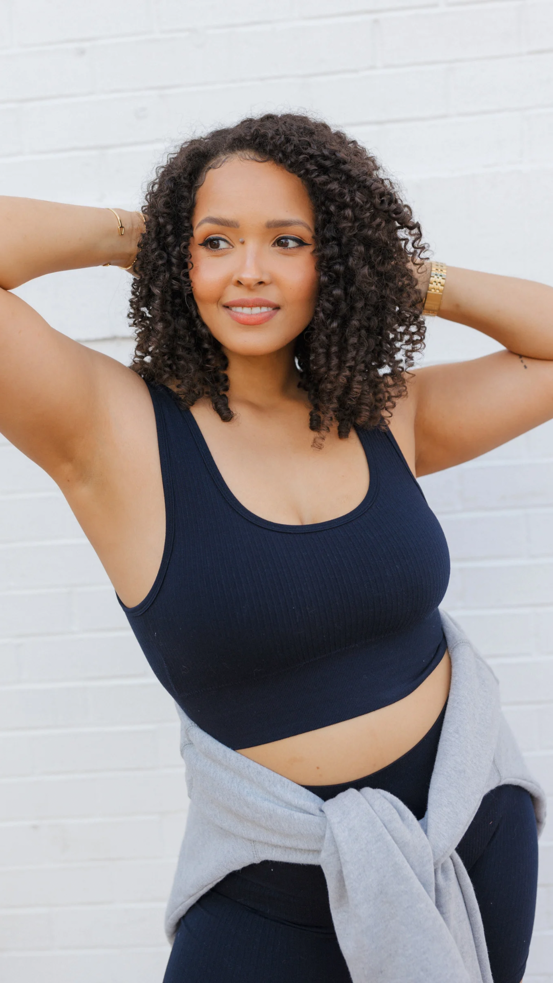 Elietian Ribbed Seamless Padded Bra