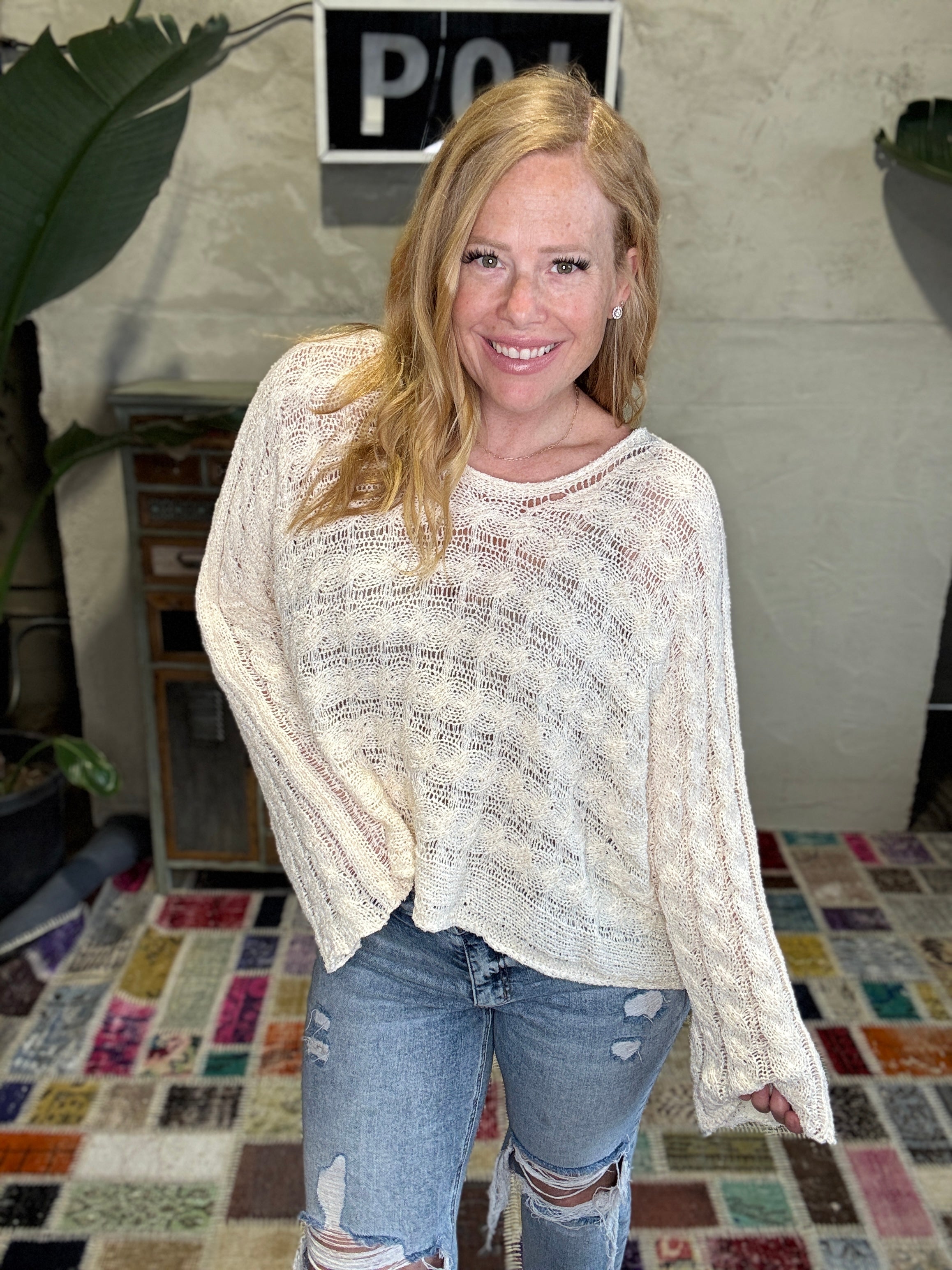 Natural Open Woven Sweater - POL LA Live