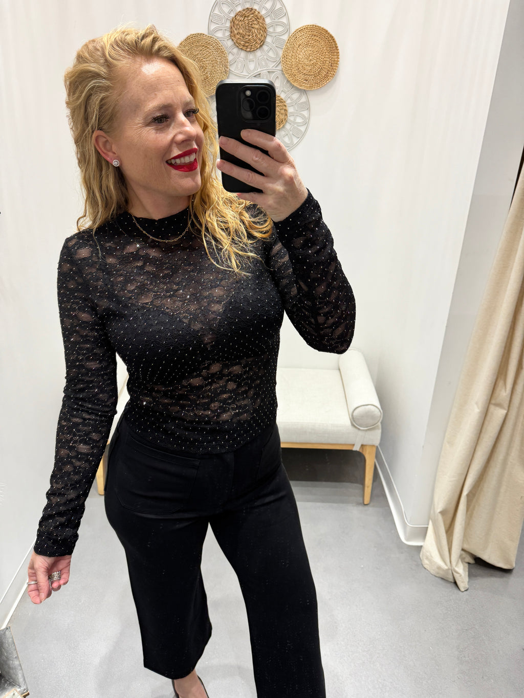 All That Jazz Sparkle Mesh Top