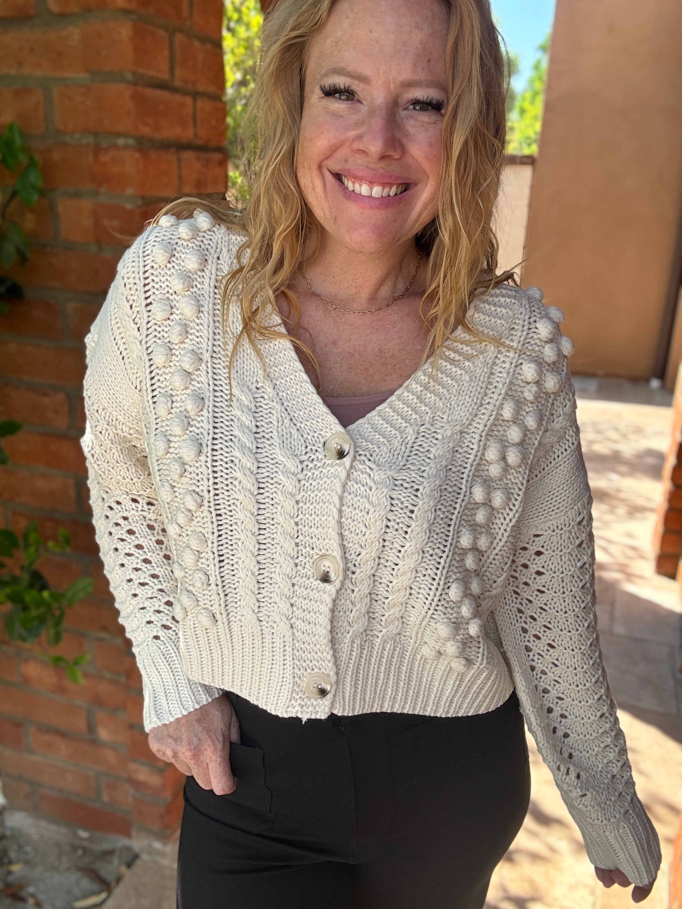 Button Down knit top by White Birch
