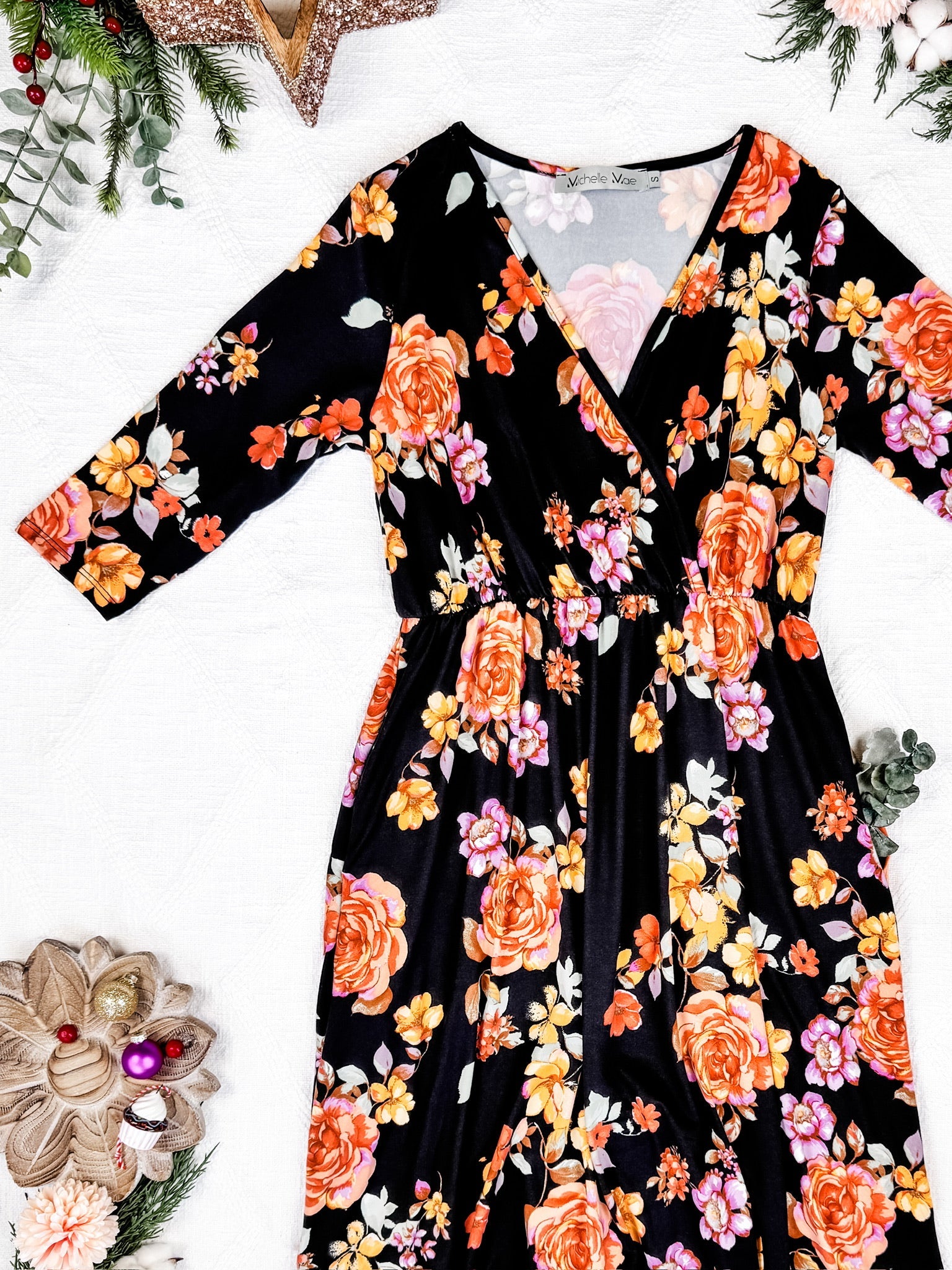 IN STOCK Taylor Dress - Black Floral Mix FINAL SALE