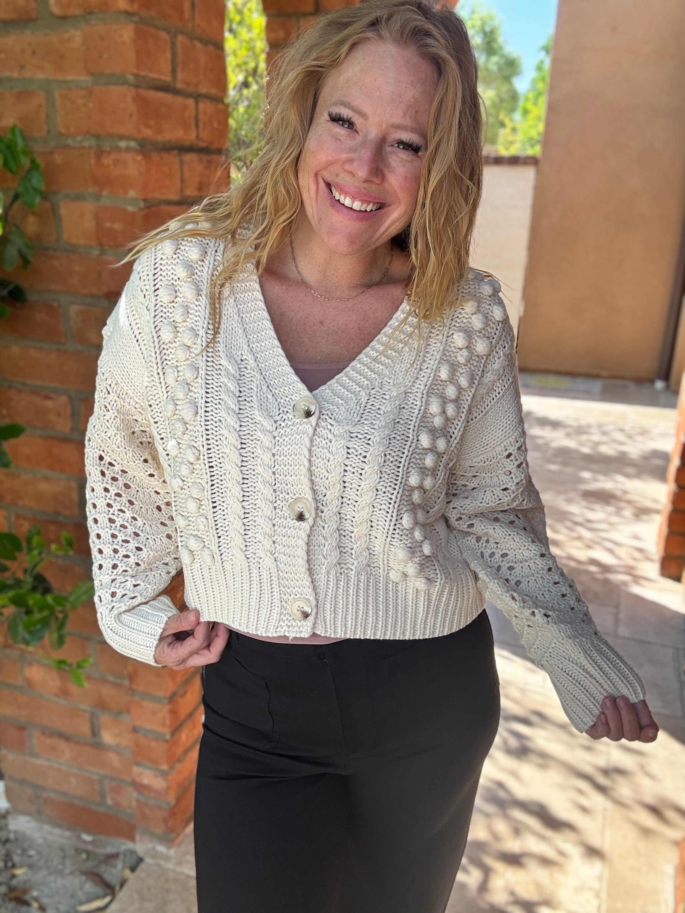 Button Down knit top by White Birch