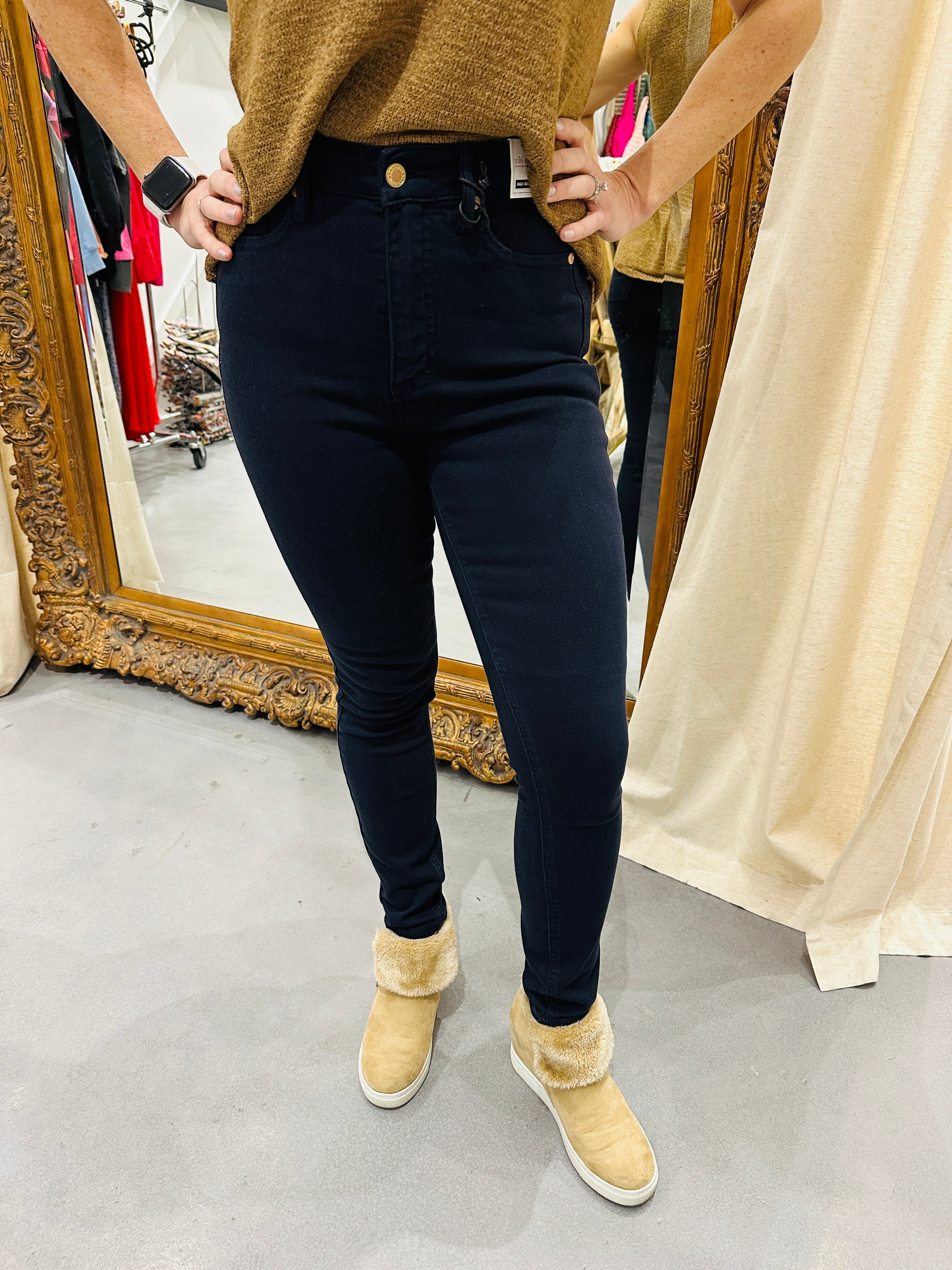 Navy Tummy Control Skinny Jeans