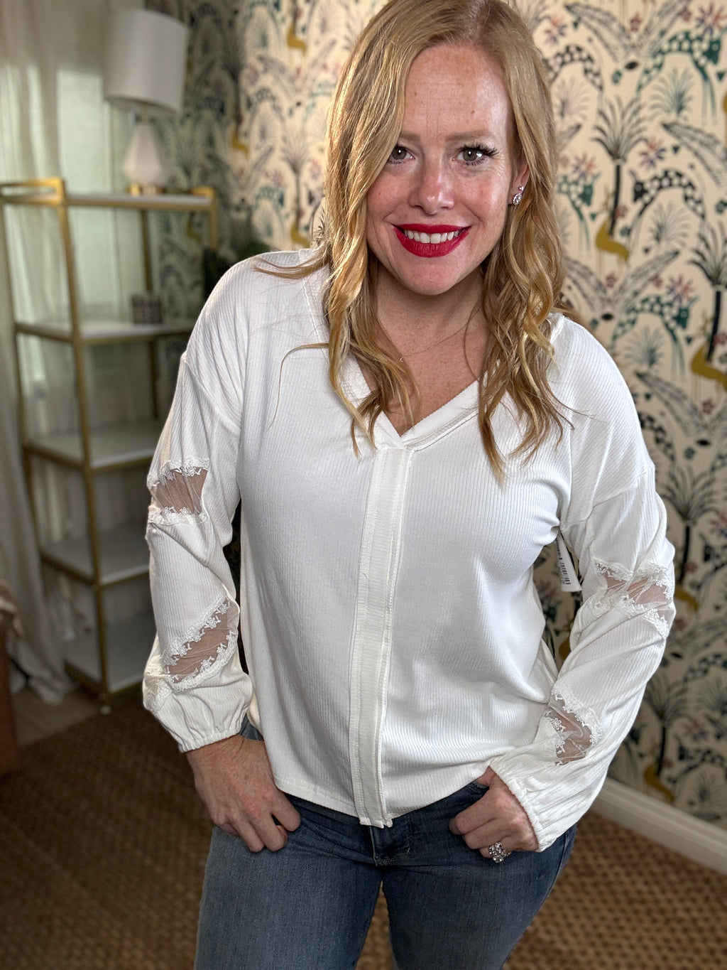 Double Take V-Neck Dropped Shoulder Blouse