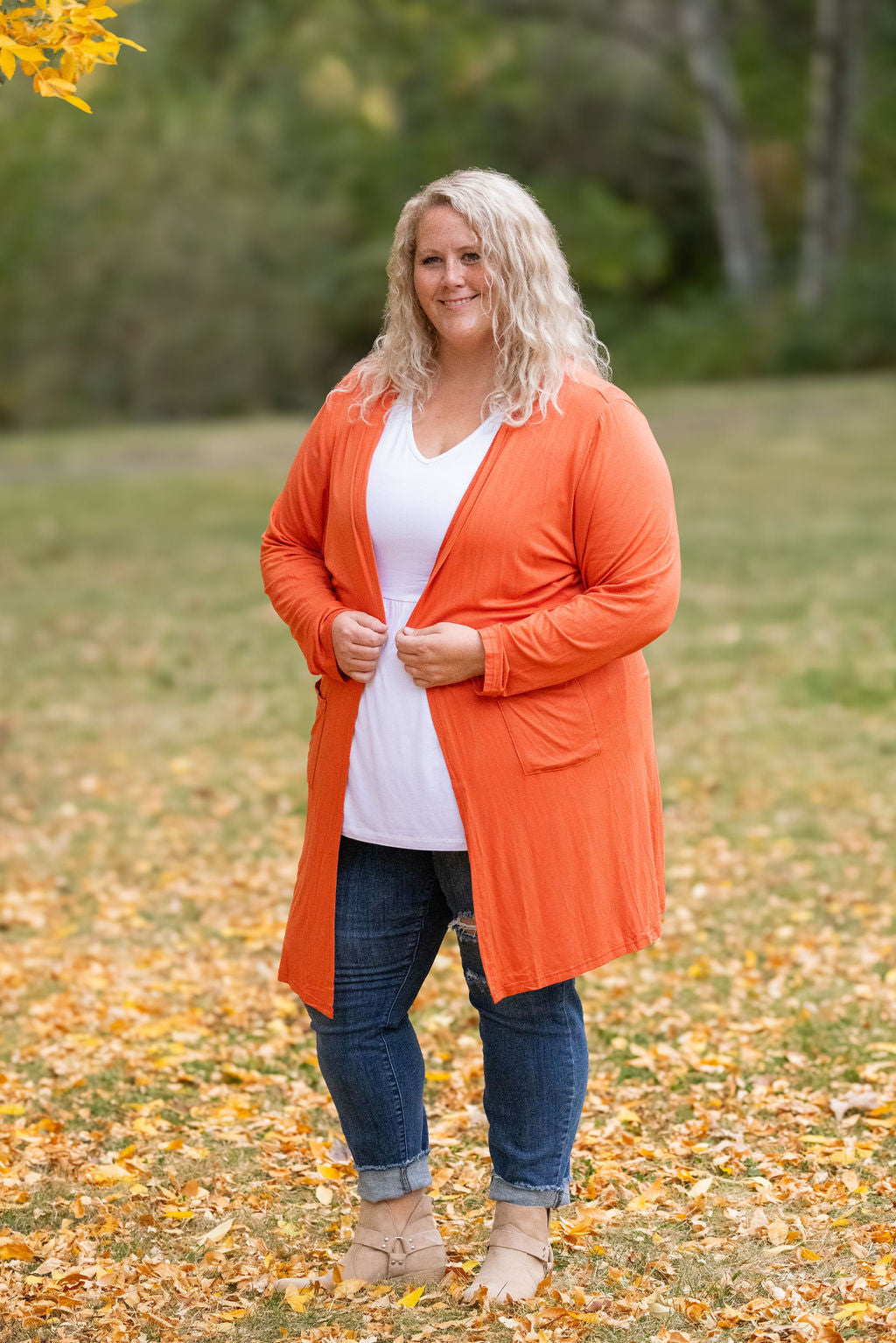 IN STOCK Classic Cardigan - Pumpkin FINAL SALE