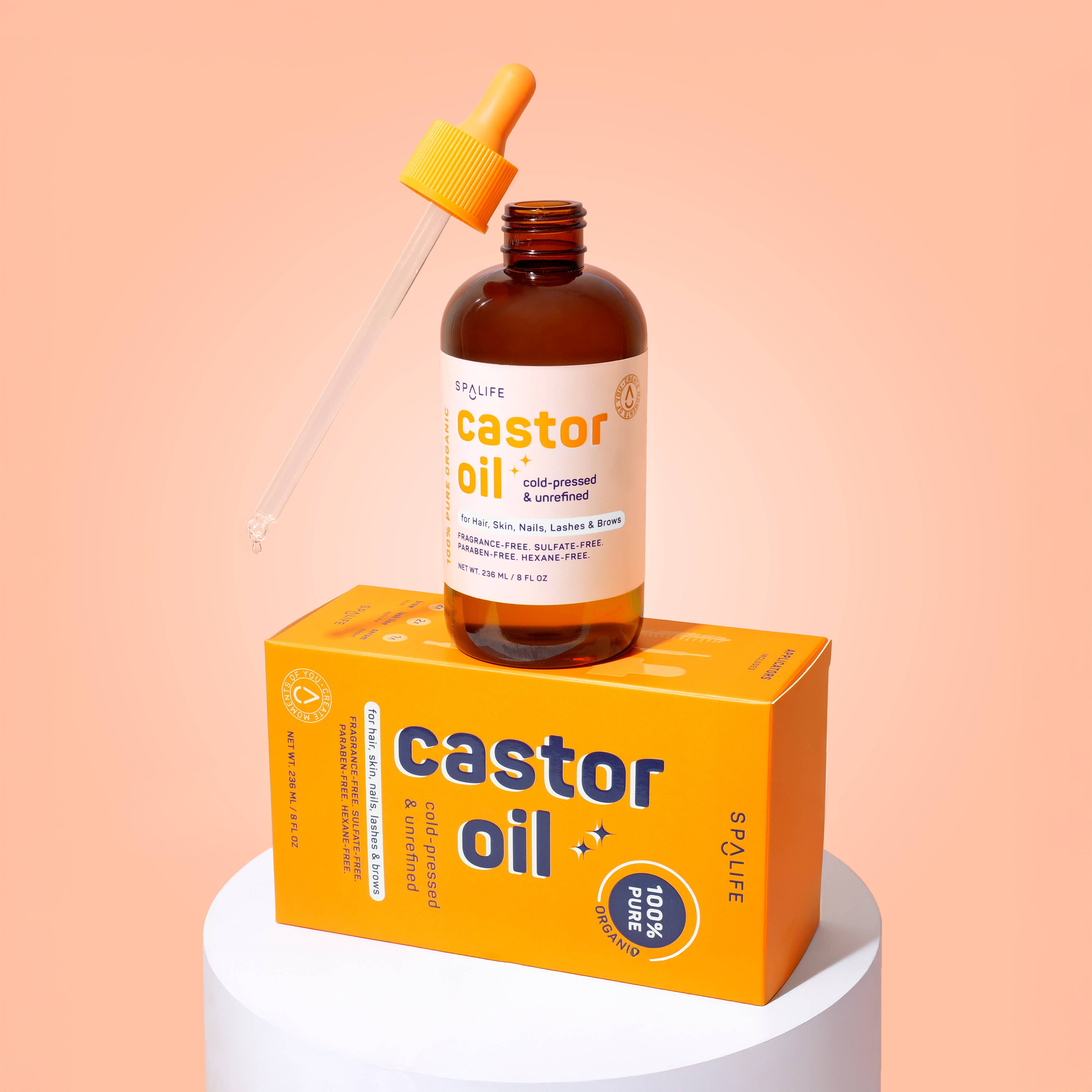 Castor Oil 100% Pure - For Hair, Skin, Nails, Lashes & Brows