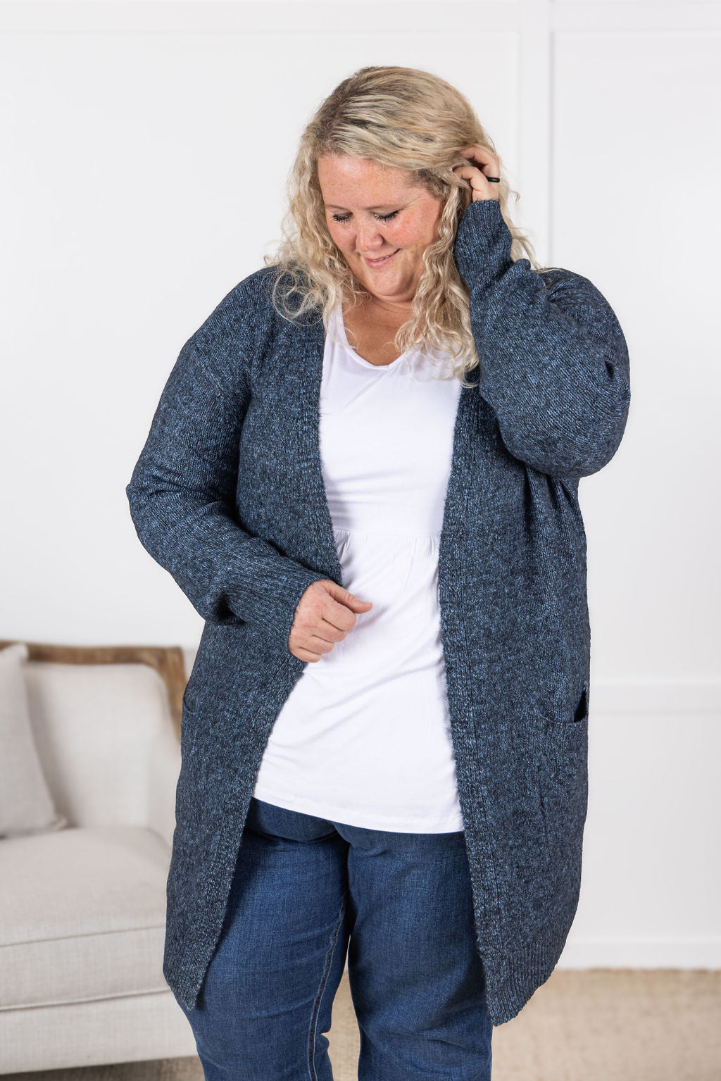 IN STOCK Madison Cozy Cardigan - Midnight Skies