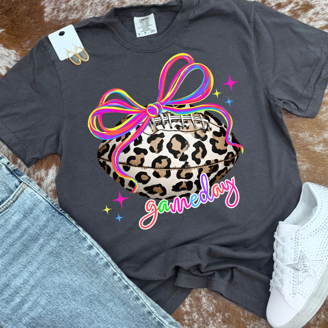 Neon Leopard Basketball Graphic Tee