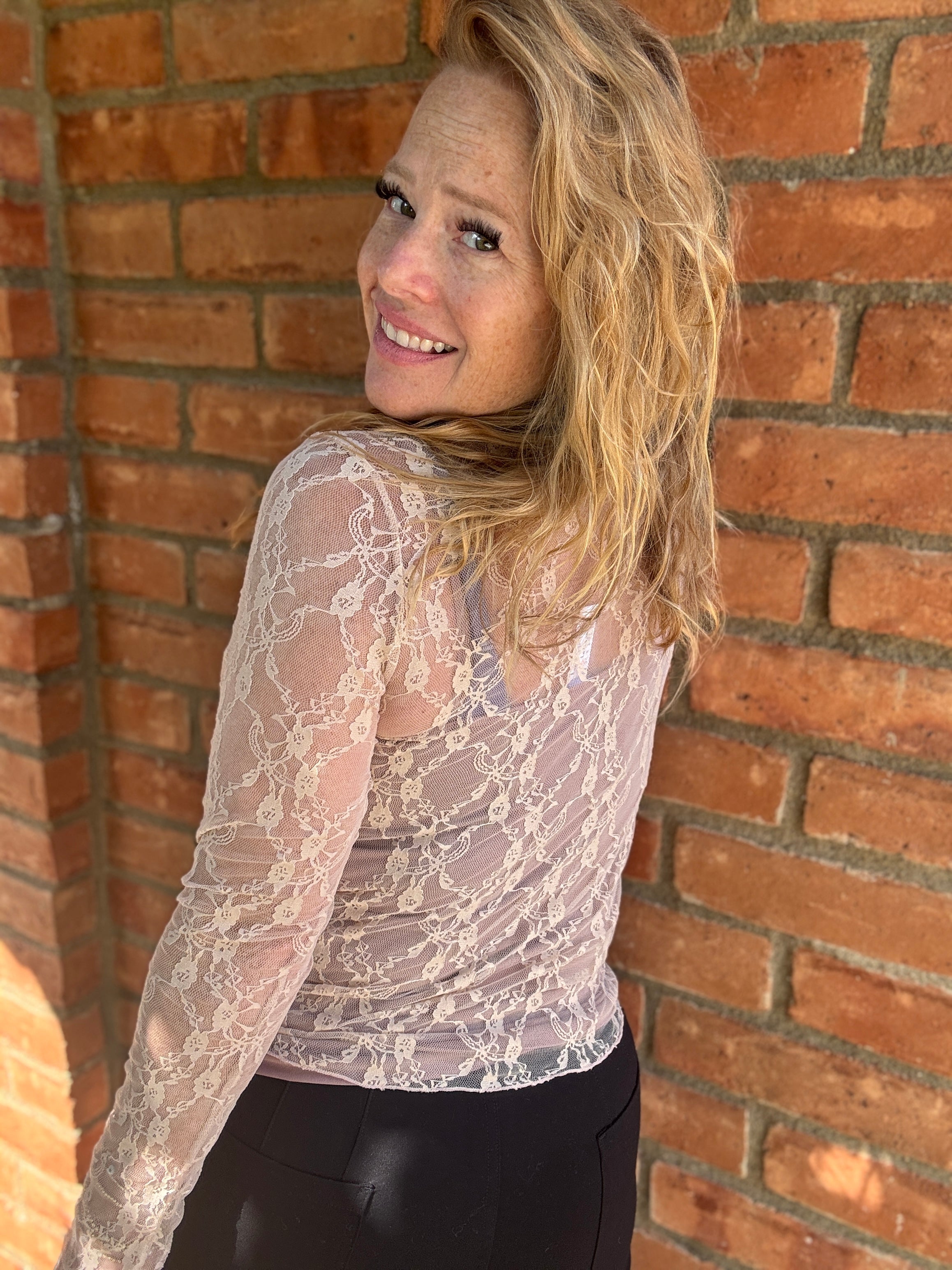 Long SLeeve Floral Lace Top by Sew In Love