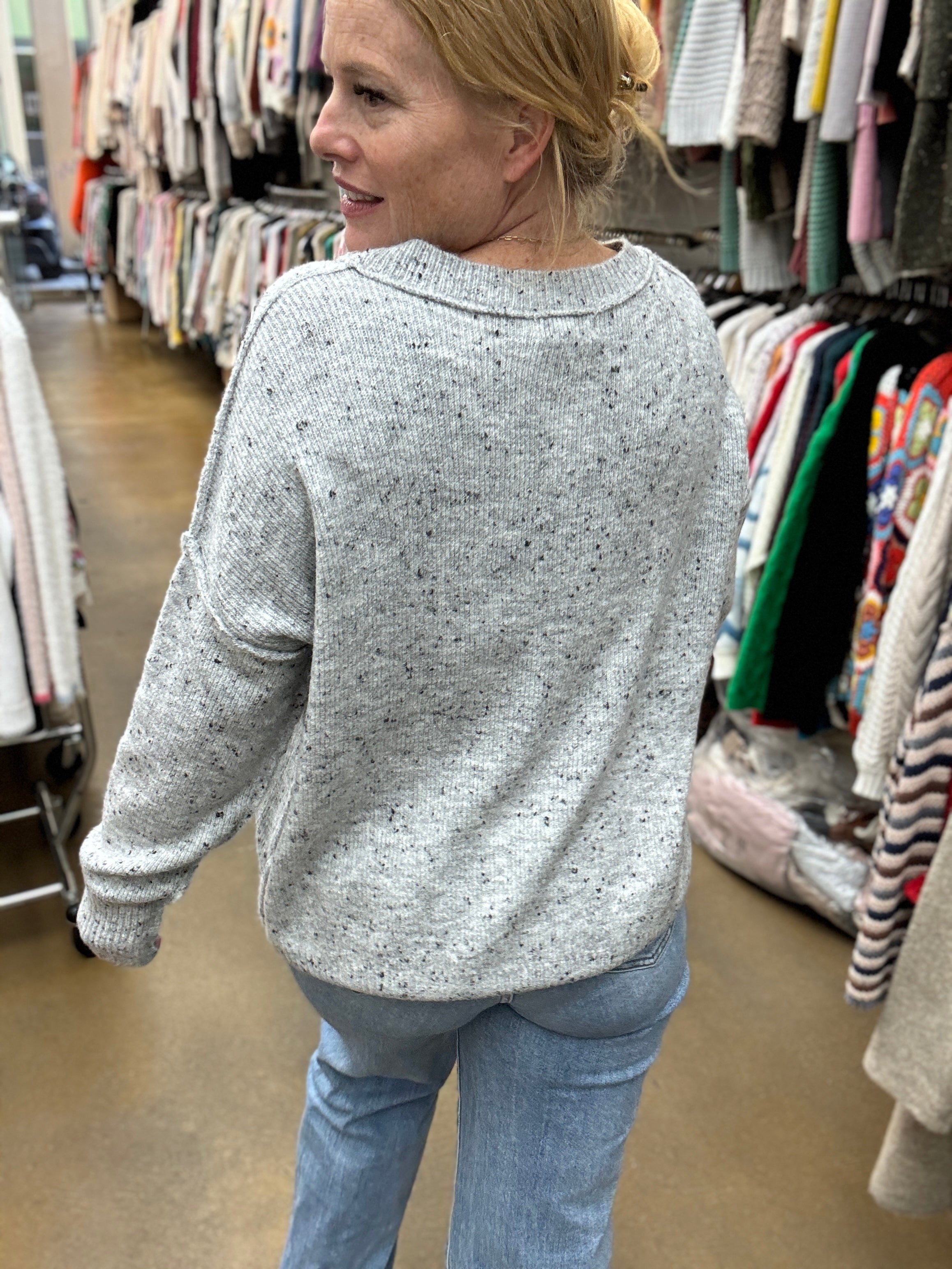 Speckled Grey Sweater