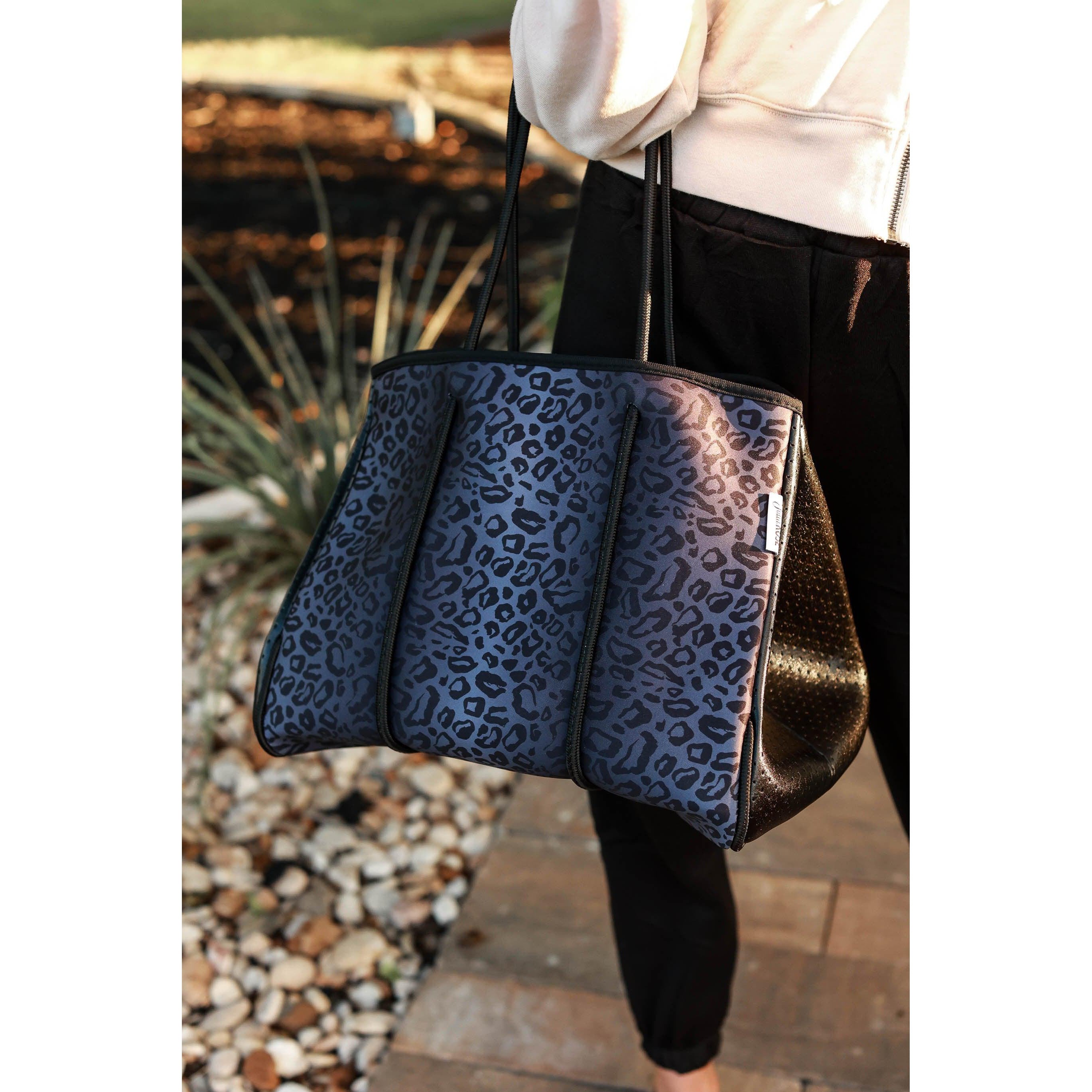 The Marissa - Black Leopard Neoprene Bag