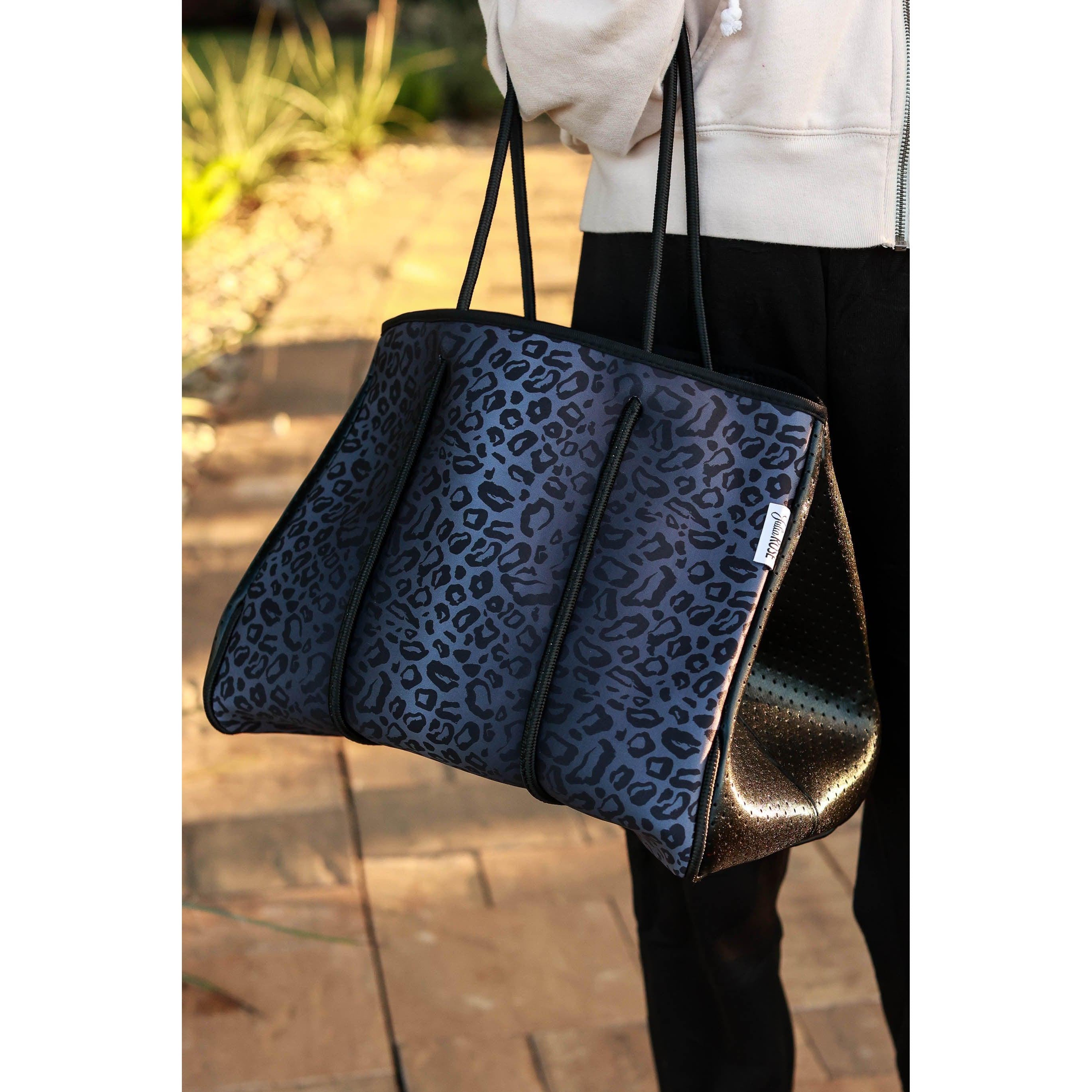 The Marissa - Black Leopard Neoprene Bag