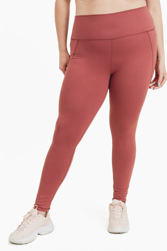 Curvy Tapered Band Essential High Waist Leggings