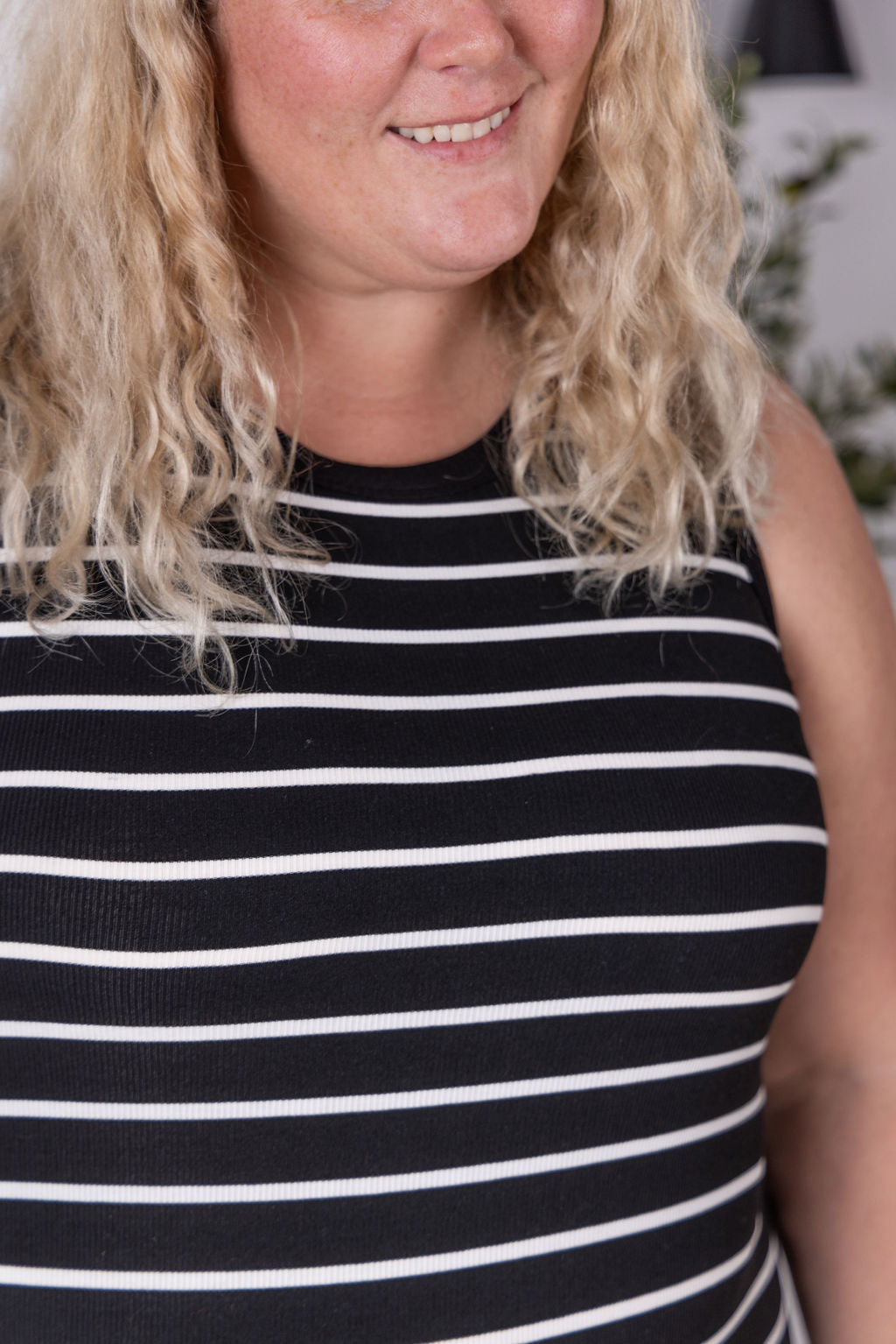 IN STOCK Mariah Ribbed Dress - Black Stripes FINAL SALE