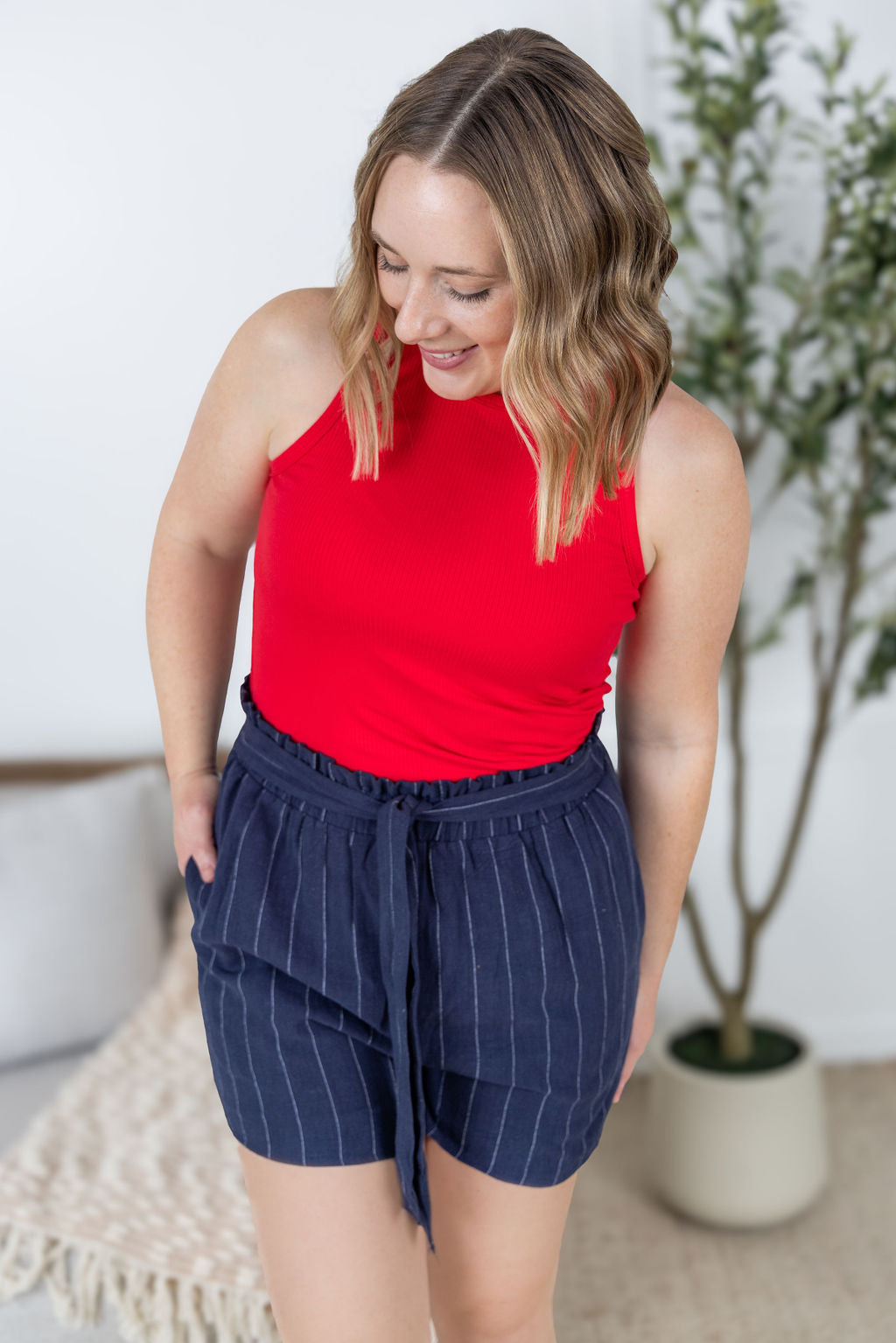 IN STOCK Libby Linen Shorts - Navy FINAL SALE