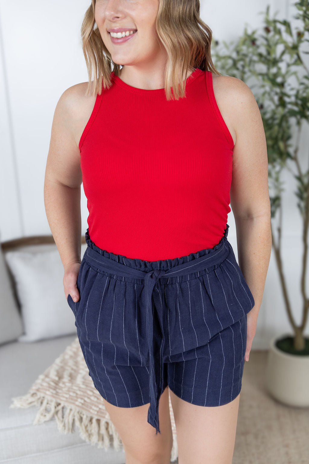 IN STOCK Libby Linen Shorts - Navy FINAL SALE