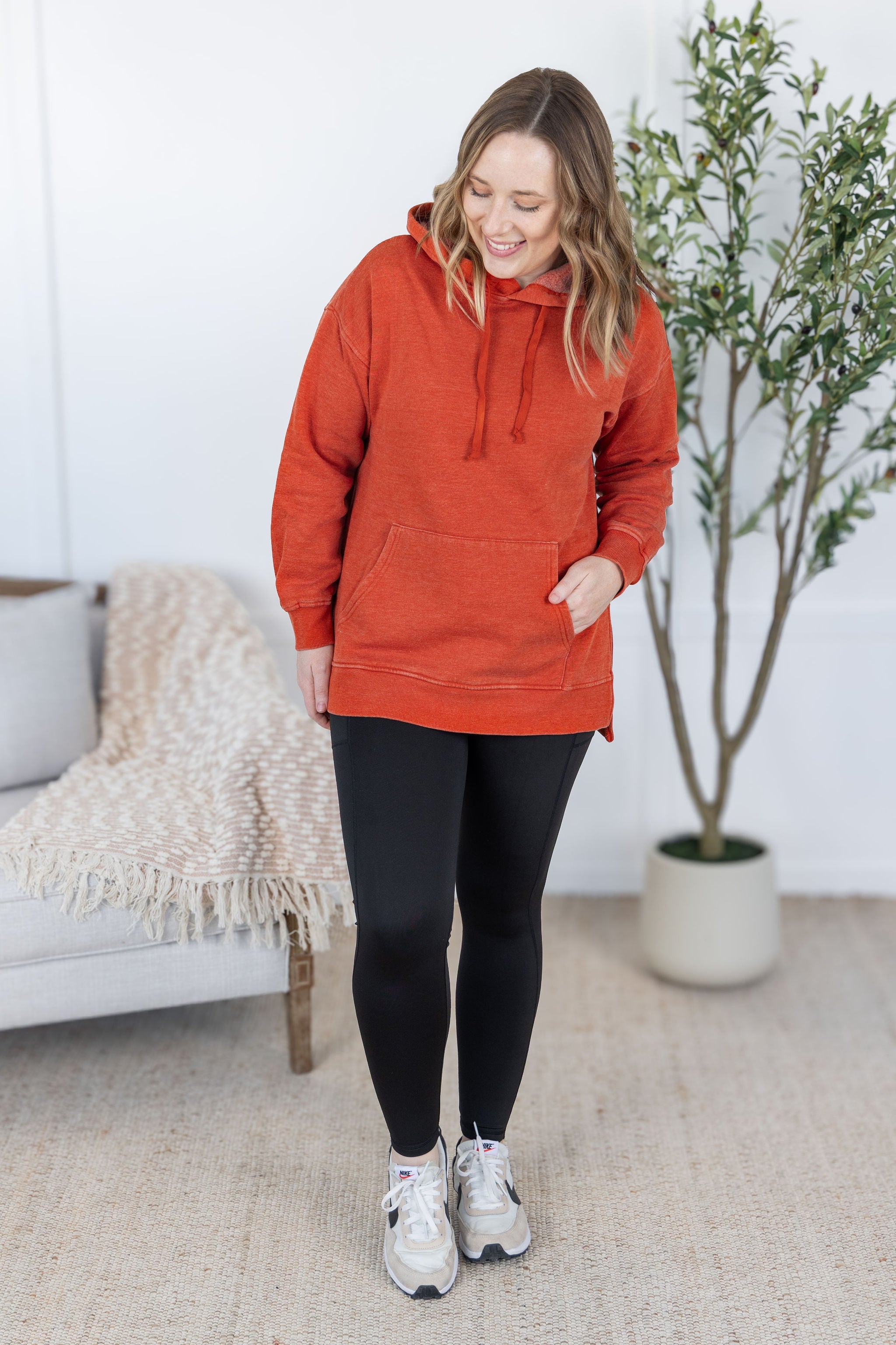 IN STOCK Vintage Wash Hoodie - Rust