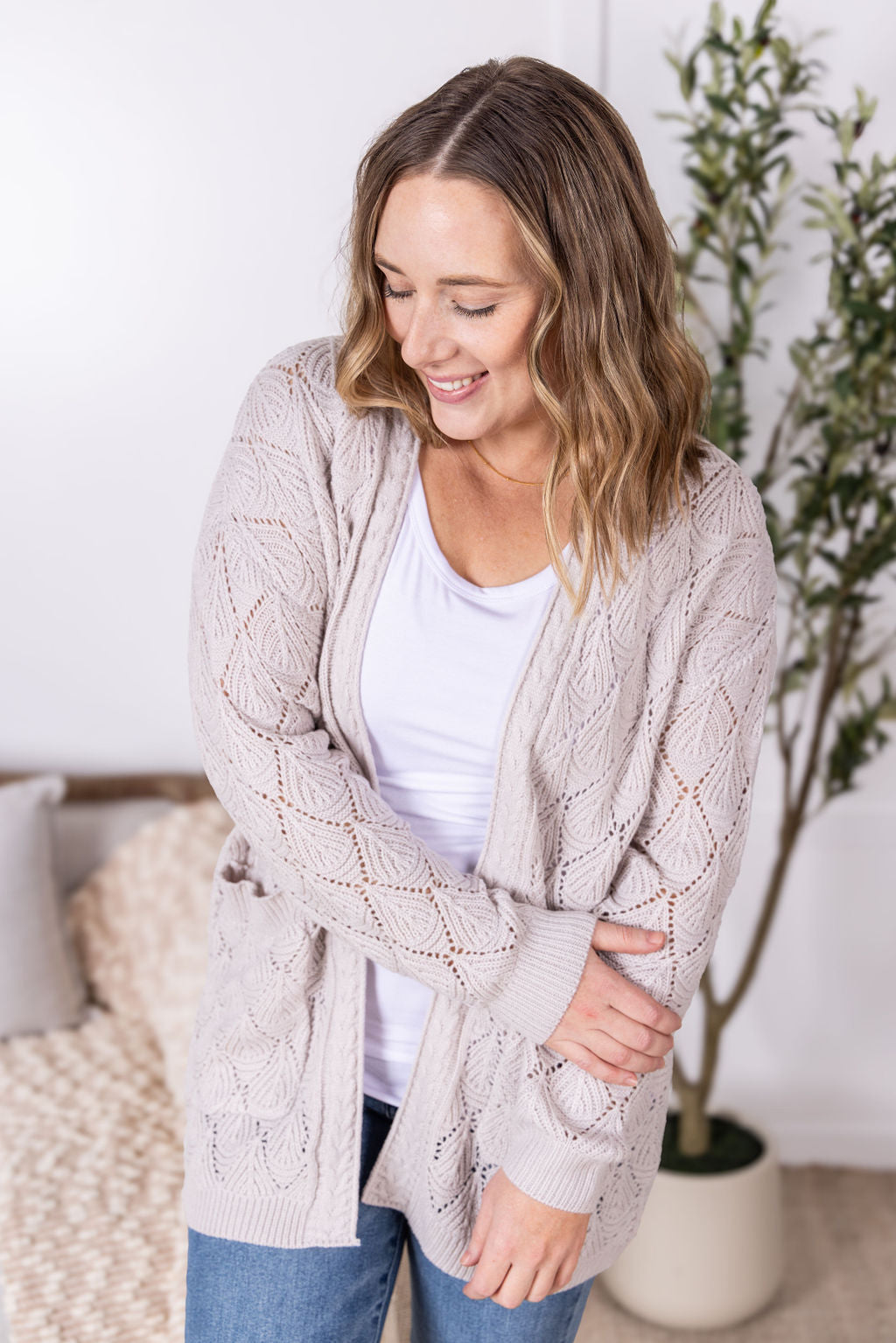 IN STOCK Open Knit Cardigan - Neutral FINAL SALE