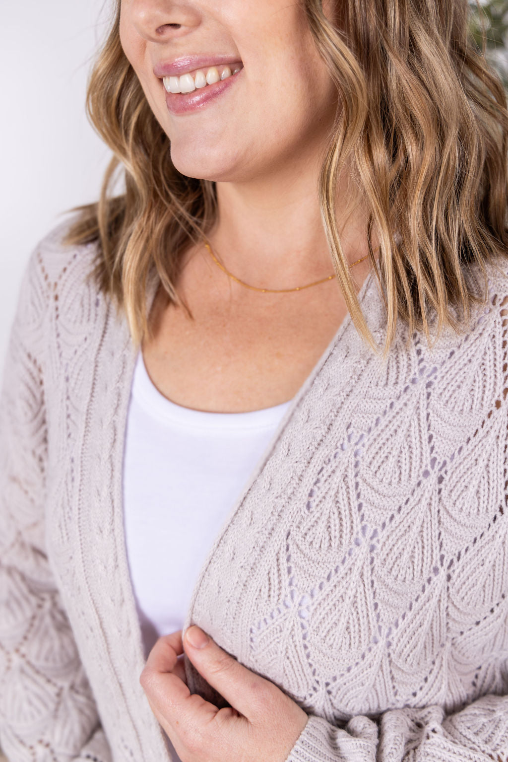 IN STOCK Open Knit Cardigan - Neutral FINAL SALE