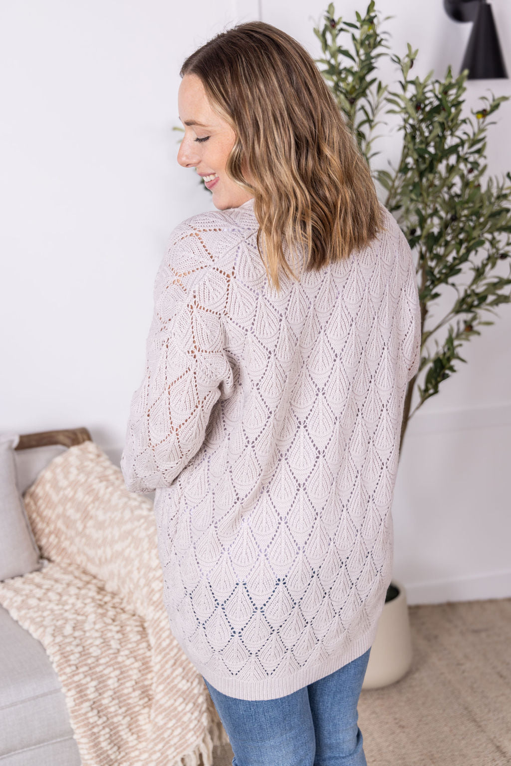 IN STOCK Open Knit Cardigan - Neutral FINAL SALE