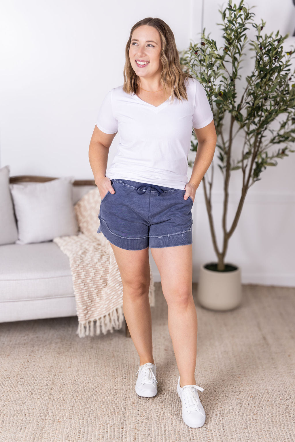 IN STOCK French Terry Stevie Shorts - Nautical Navy FINAL SALE
