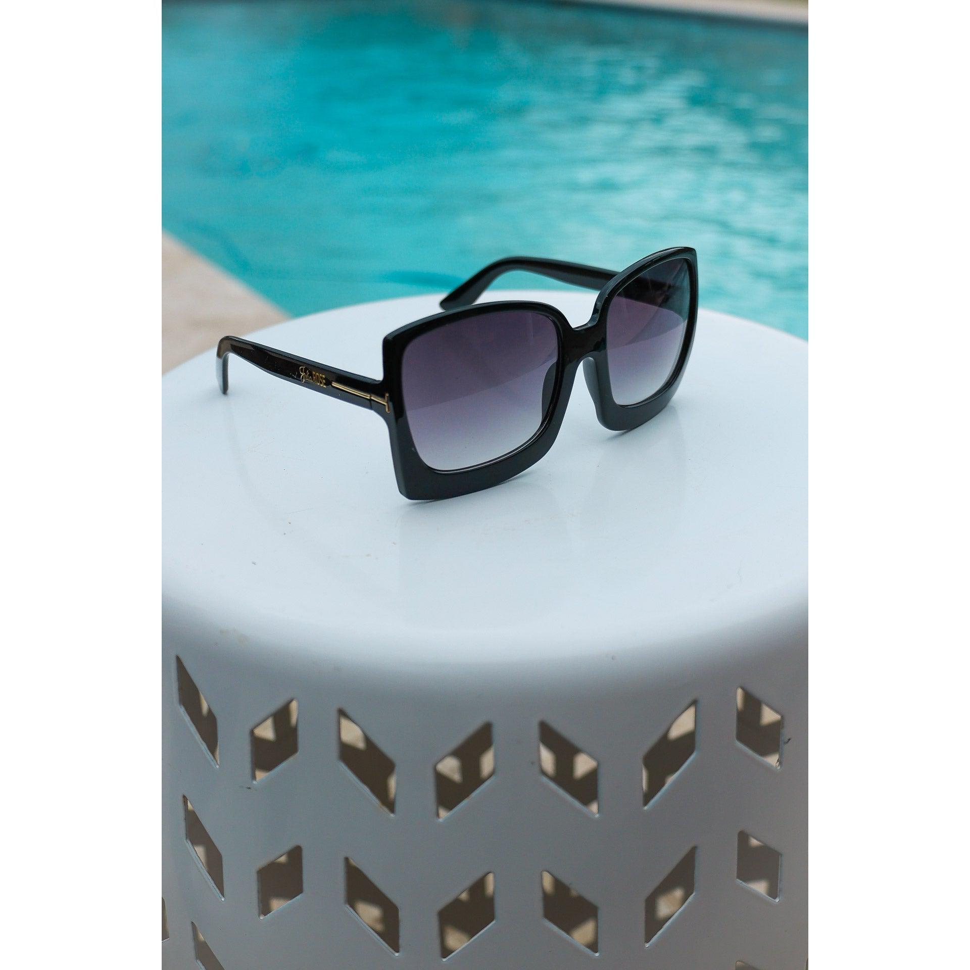 Black/ Gray Megan Oversized Gradient Sunglasses