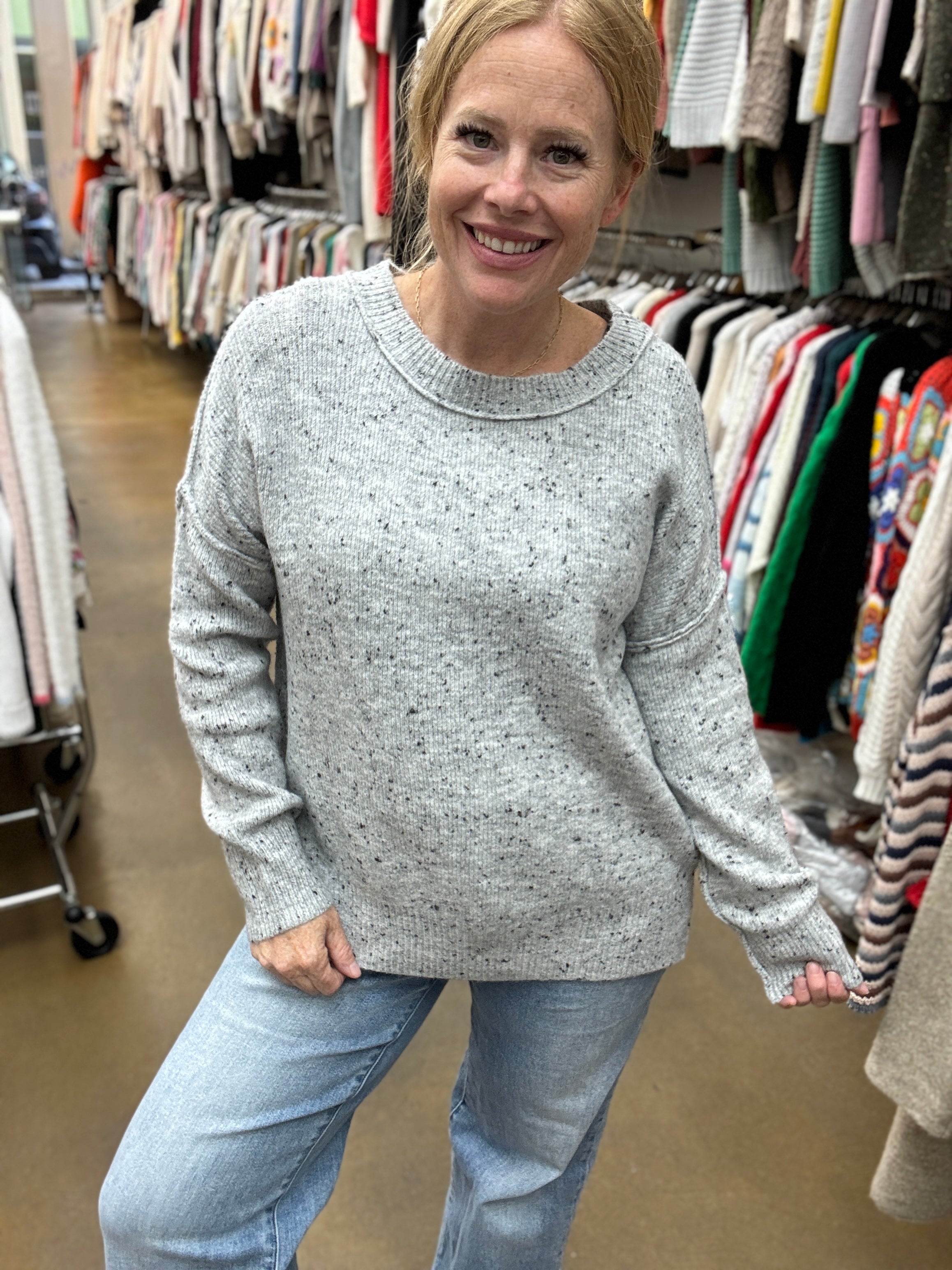 Speckled Grey Sweater