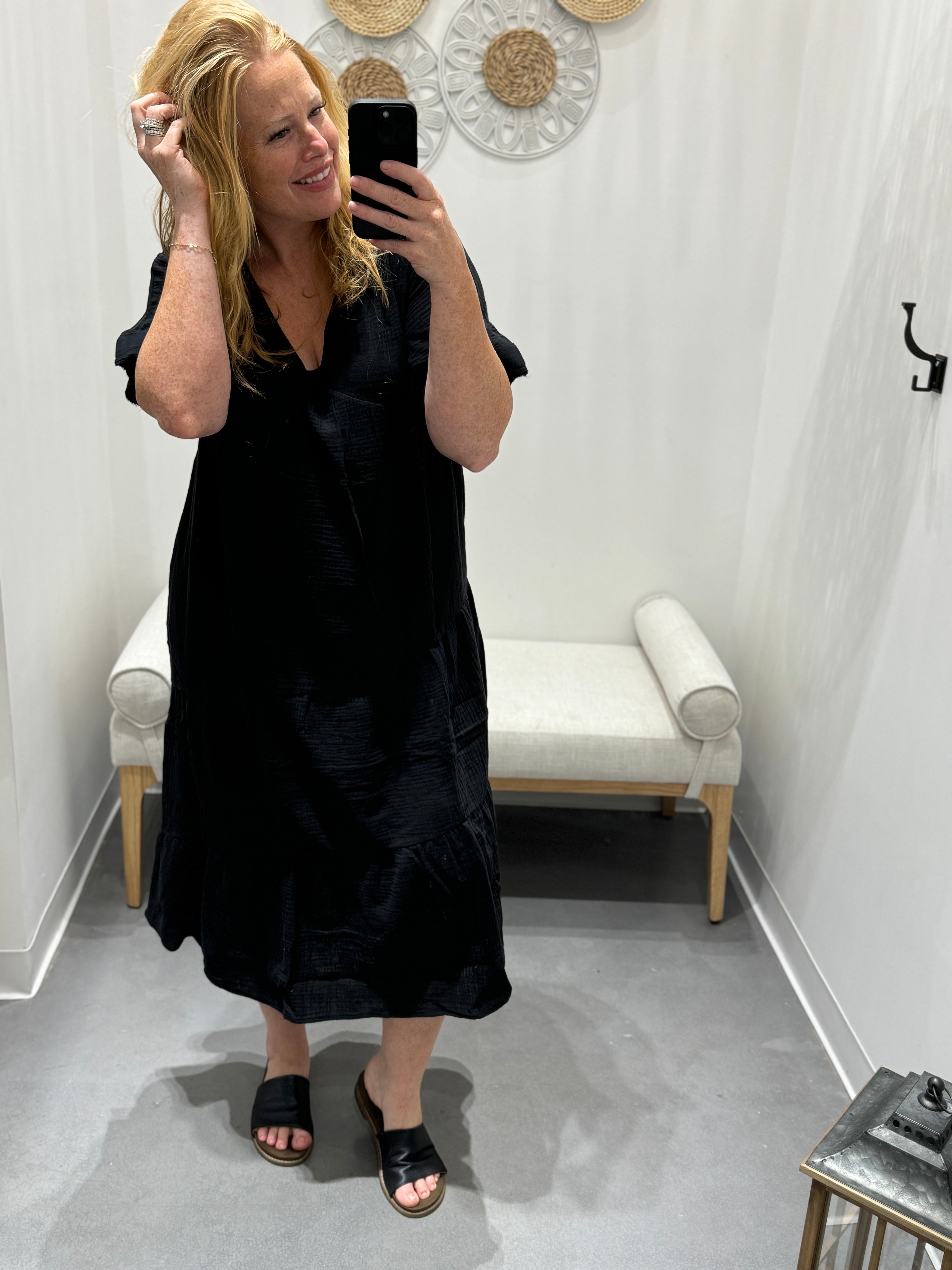 Always Learning Dolman Sleeve Dress in Black