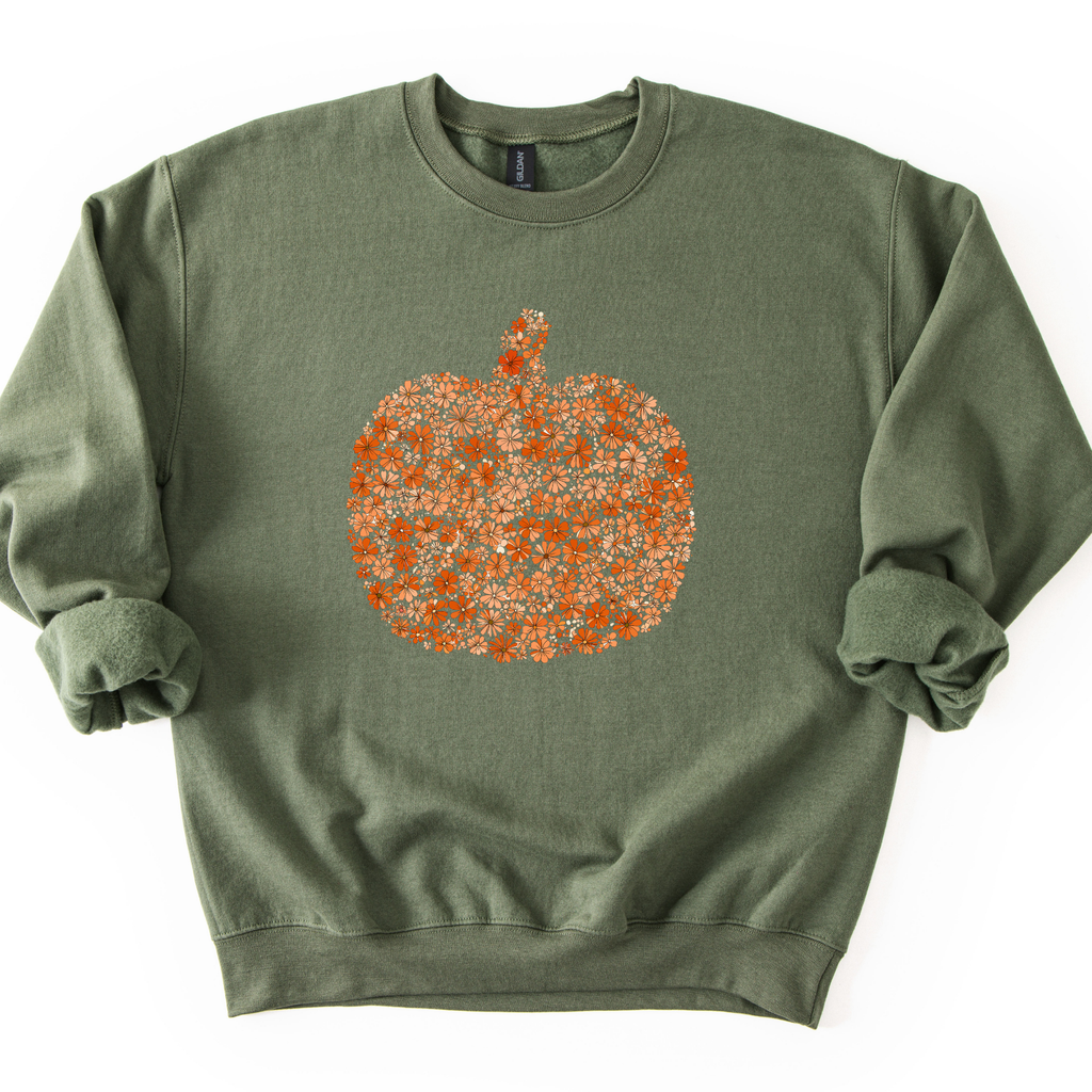 Floral Pumpkin Graphic Tee & Sweatshirt