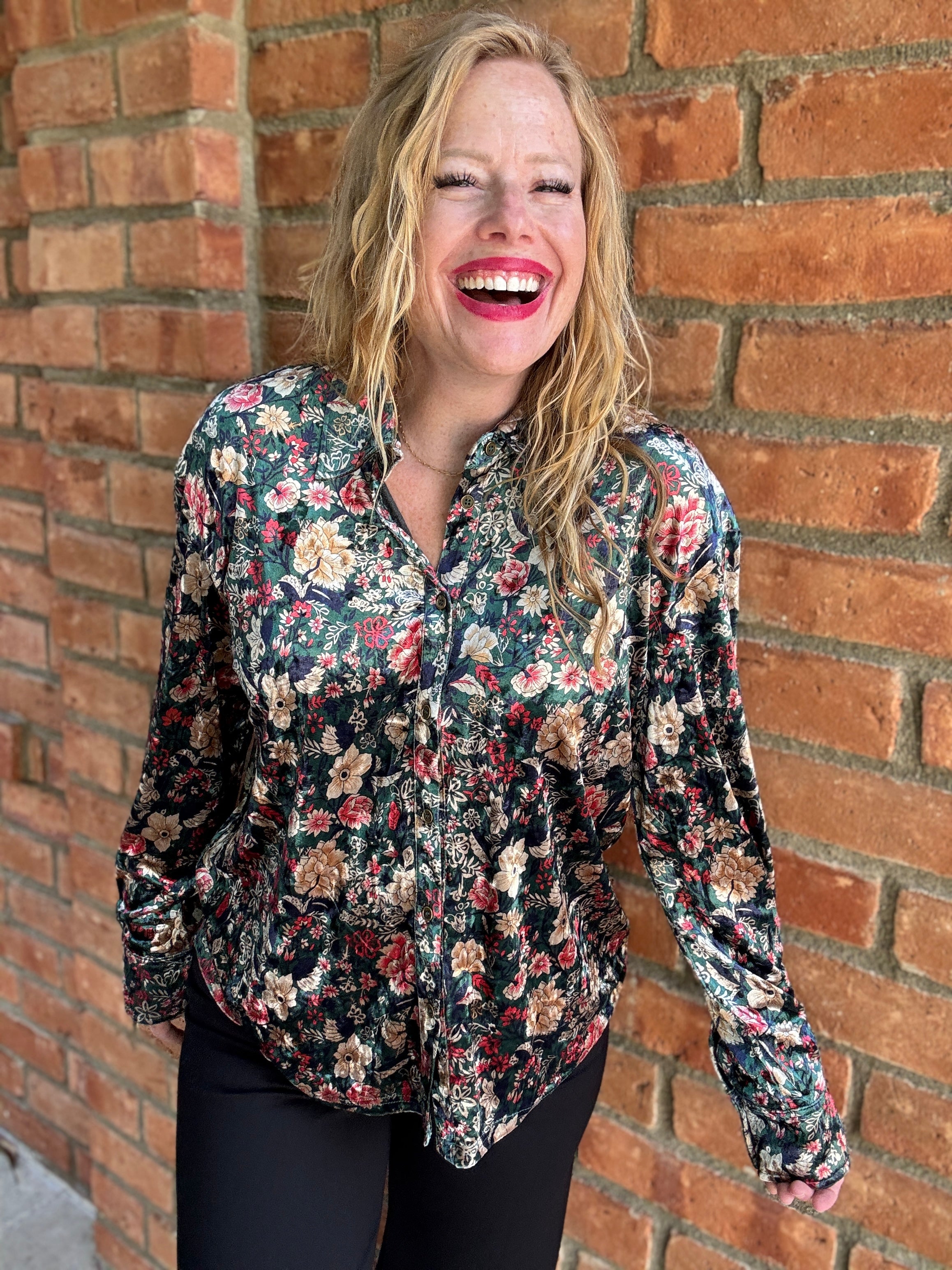 Button-Down Floral Top by Sew In Love