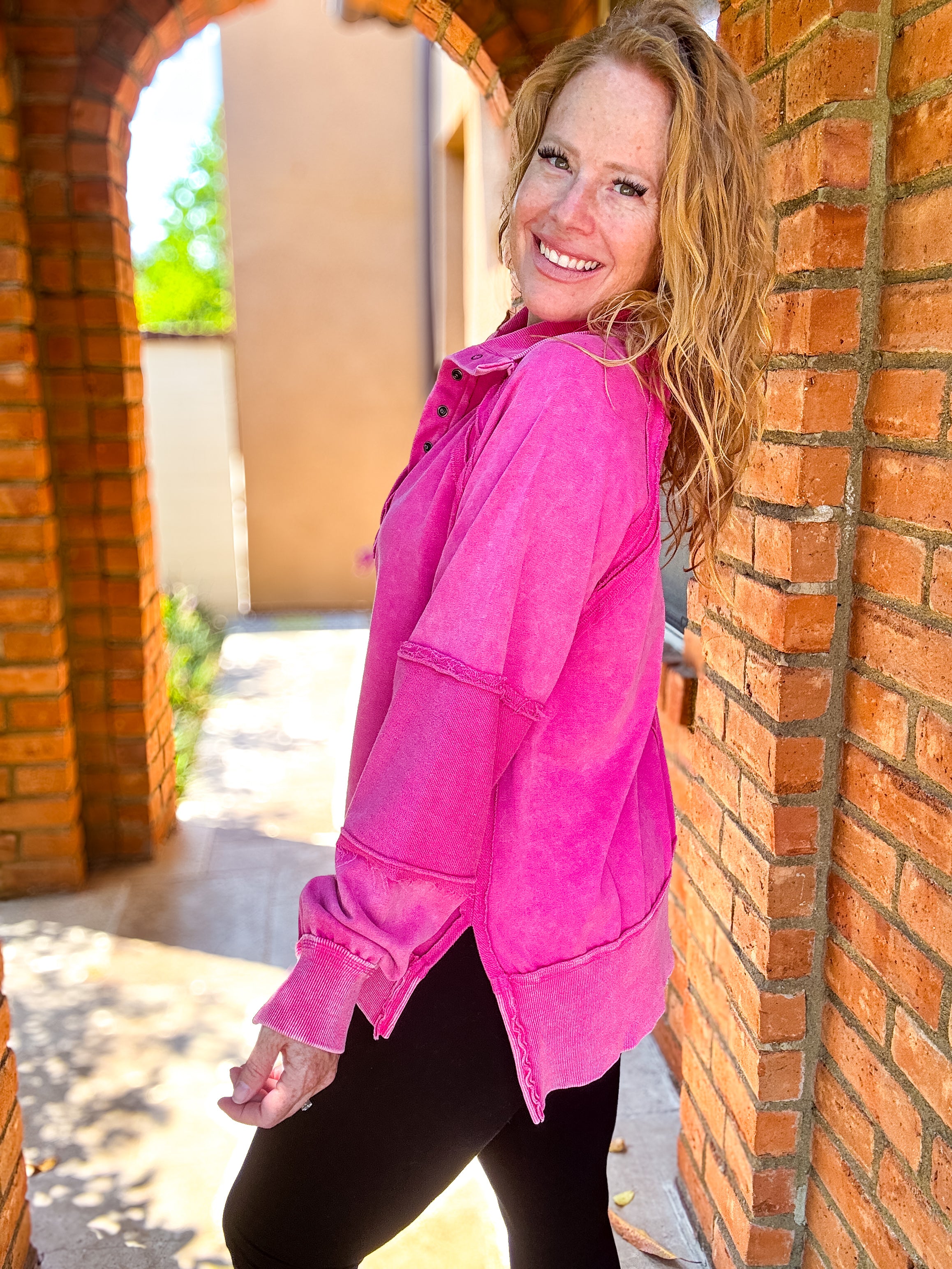 Glowing Snap Button Crewneck by White Birch