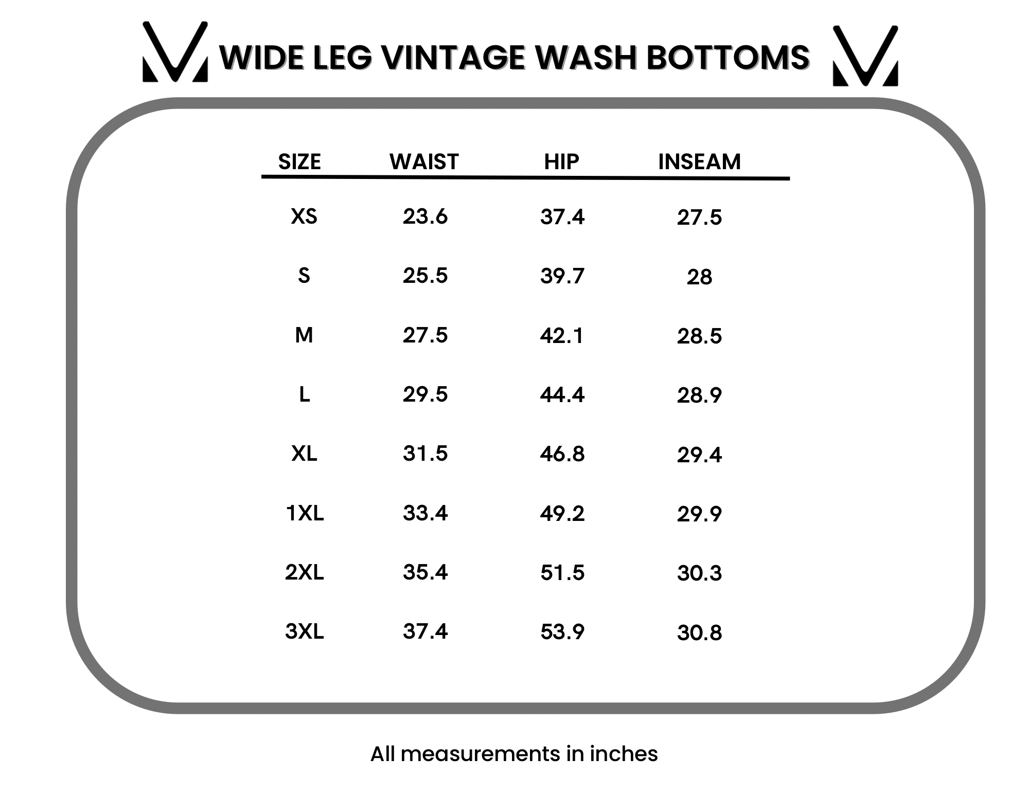 IN STOCK Wide Leg Vintage Wash Bottoms - Winter Blue