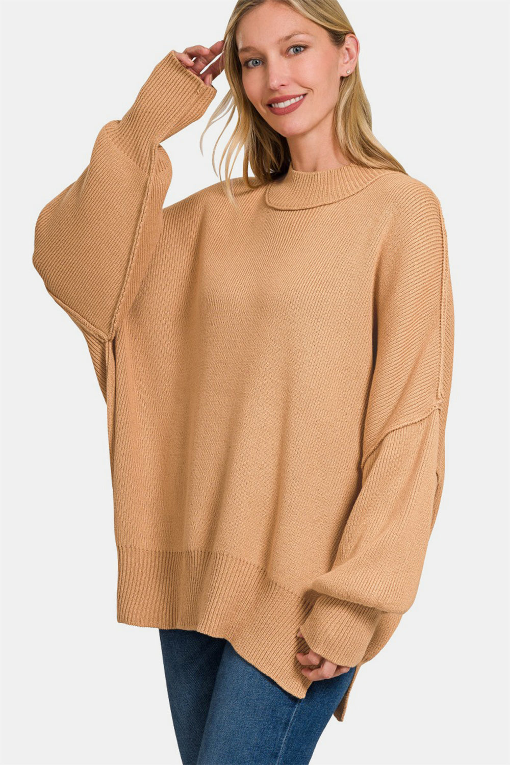 Cozy Mornings Side Sit Oversize Sweater