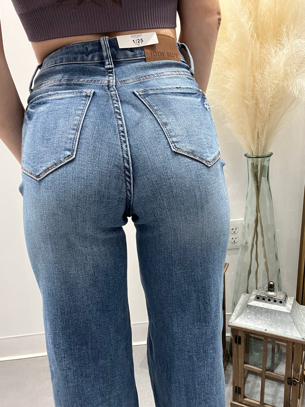 Bree High Rise Control Top Distressed Straight Jeans