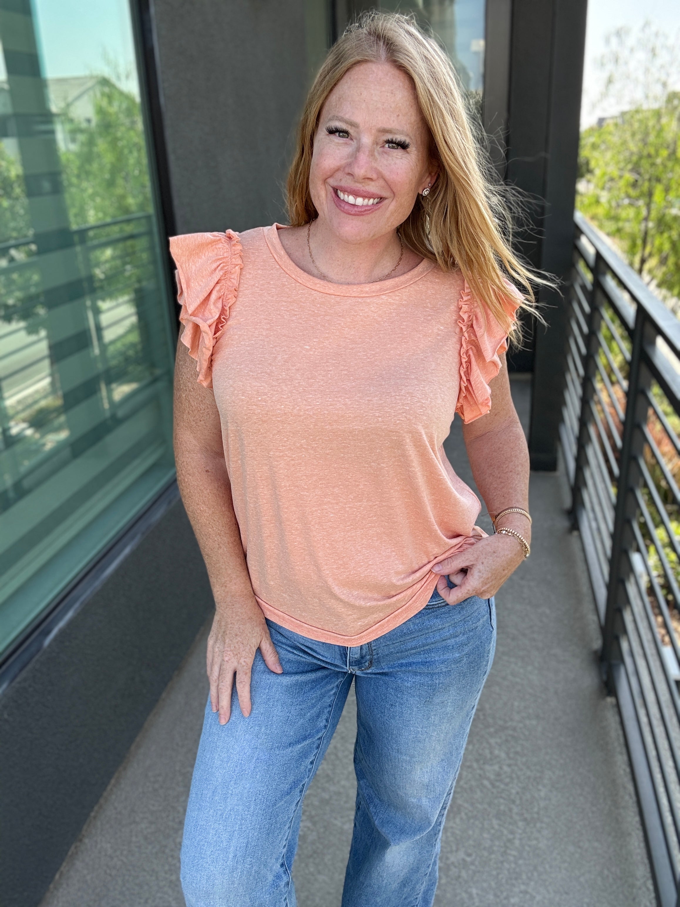 Sunkissed Double Ruffled Sleeveless Top by Sew in Love