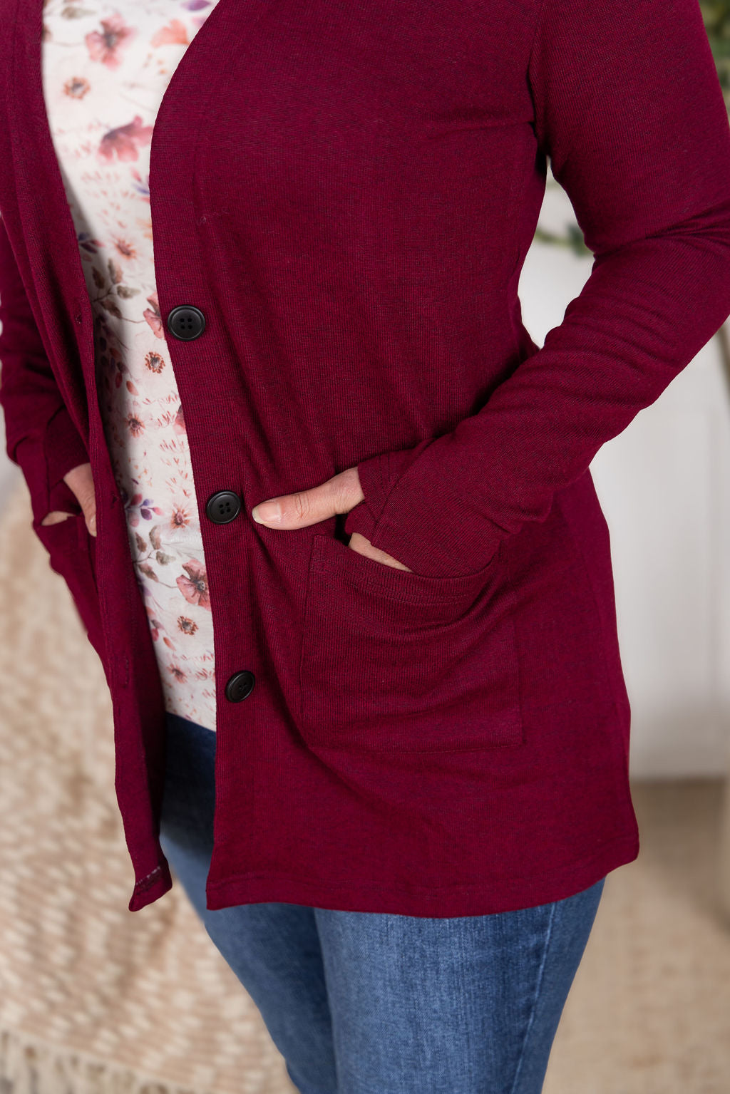 IN STOCK Cori Cardigan - Burgundy