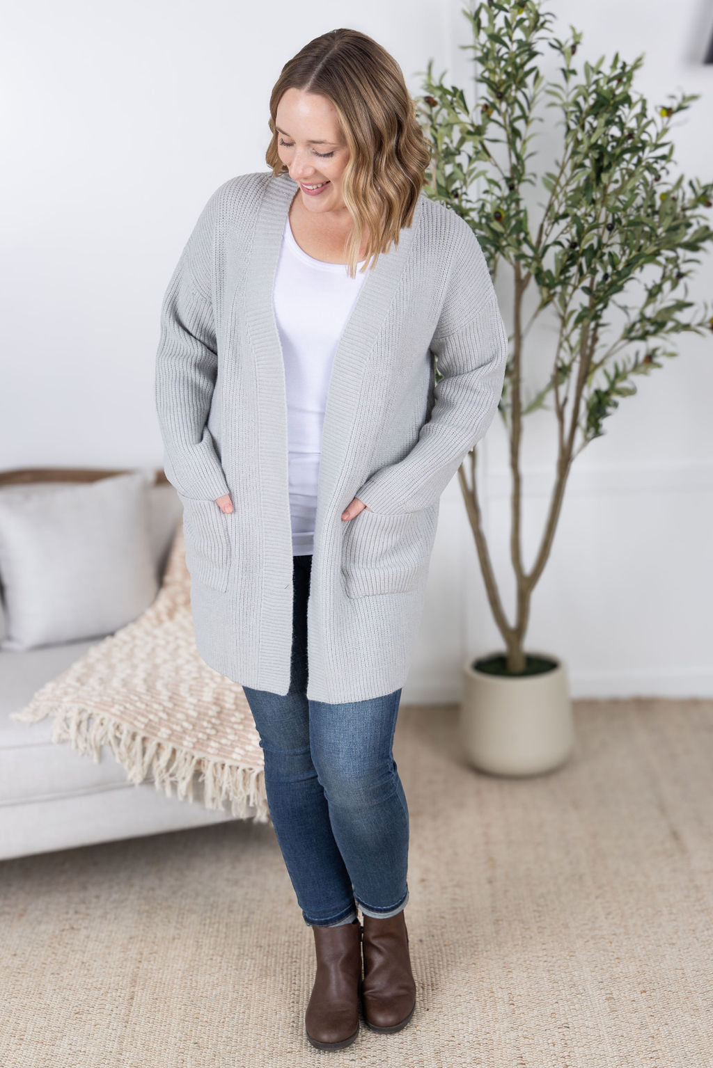 IN STOCK Layla Sweater Cardigan - Grey FINAL SALE
