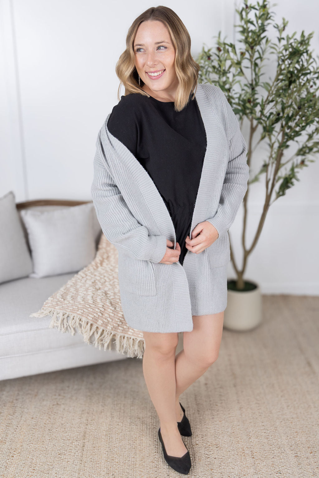IN STOCK Layla Sweater Cardigan - Grey FINAL SALE