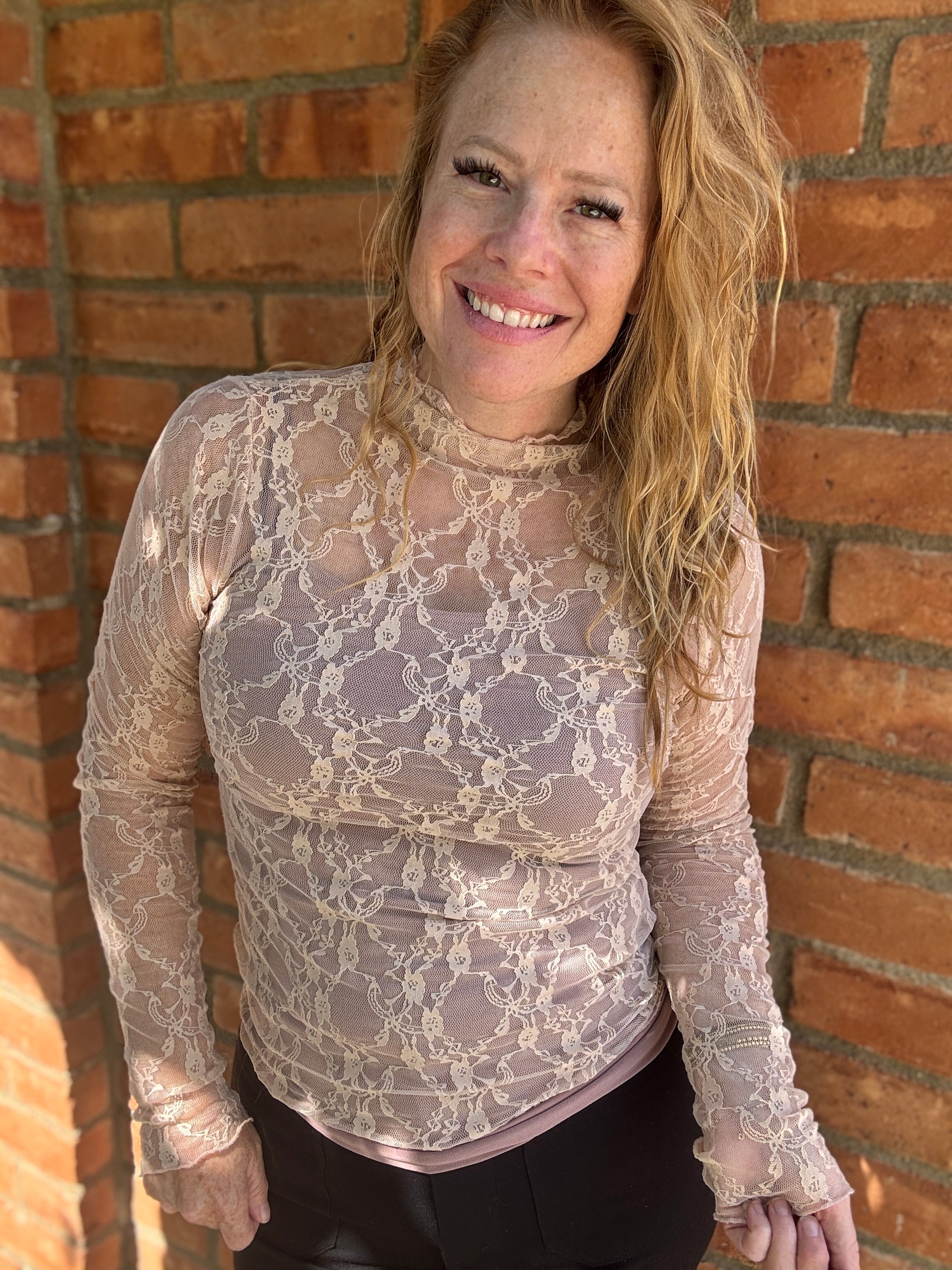 Long SLeeve Floral Lace Top by Sew In Love