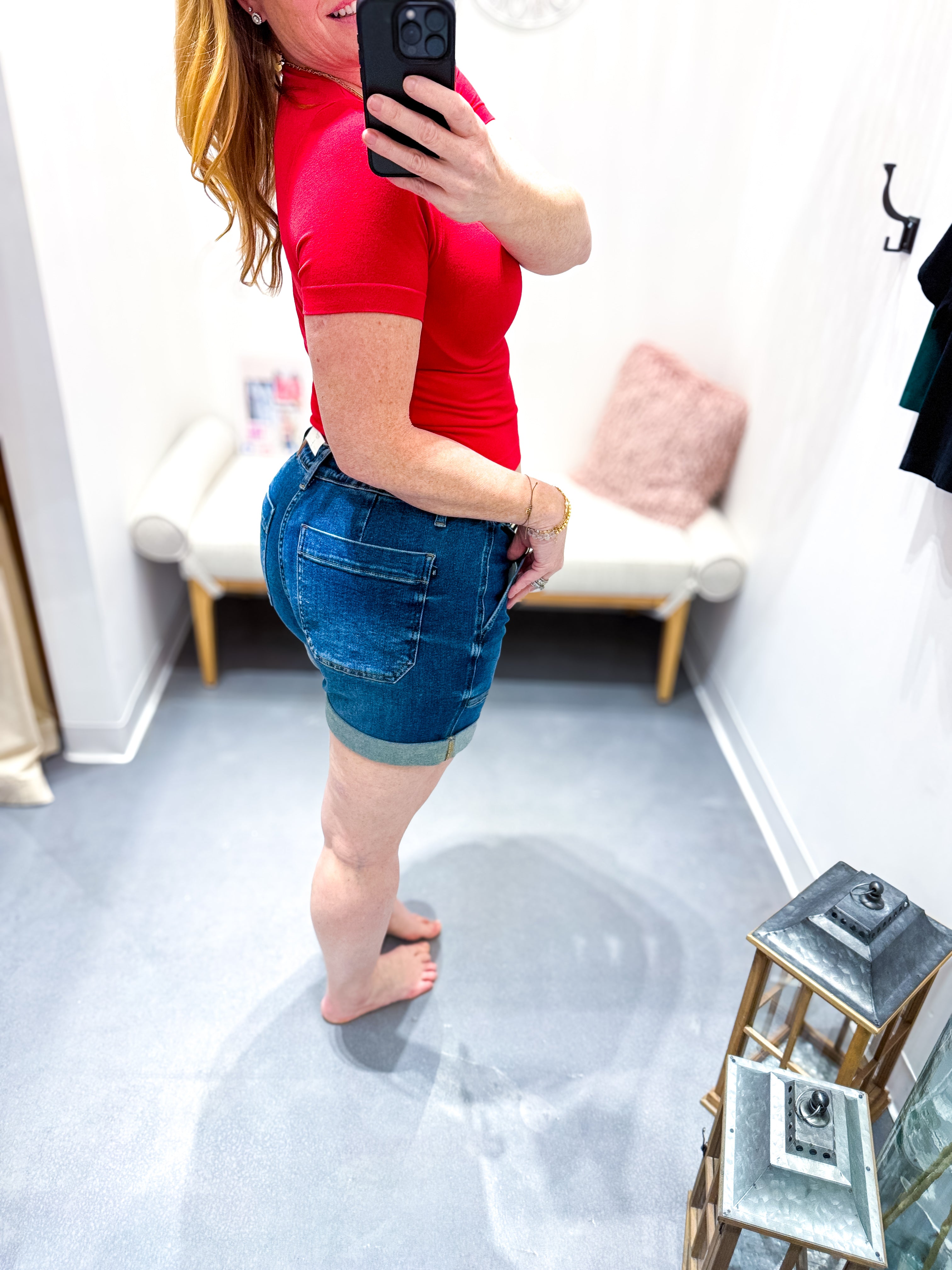 Adventure Calls Judy Blue Full Size High Rise Cuff Denim Shorts