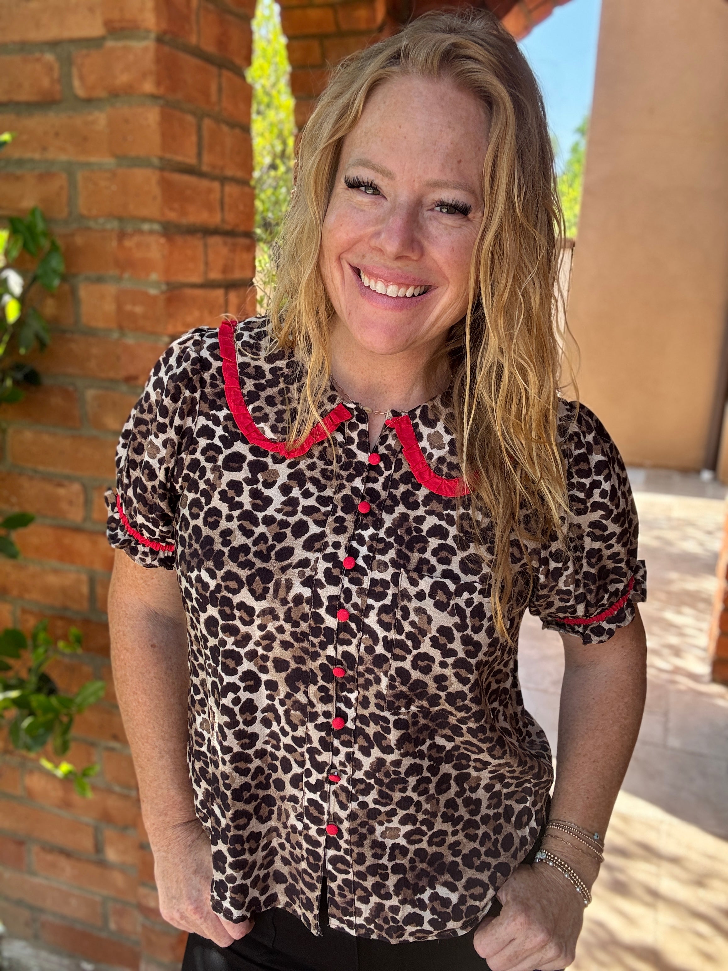 Short Sleeve Leopard Top by Sew In Love