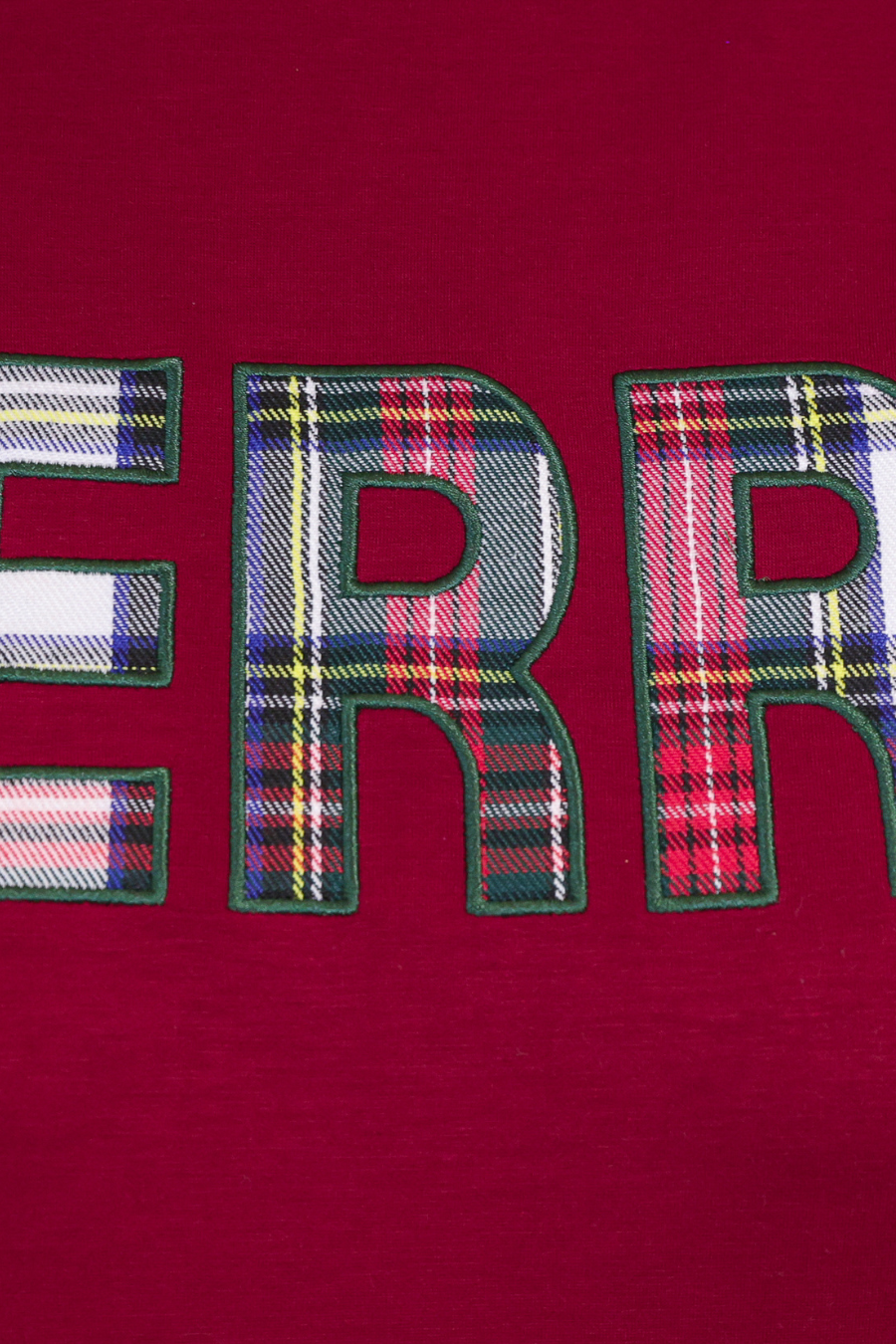 Merry Plaid Patch Luxe Pullover *Custom Cut*