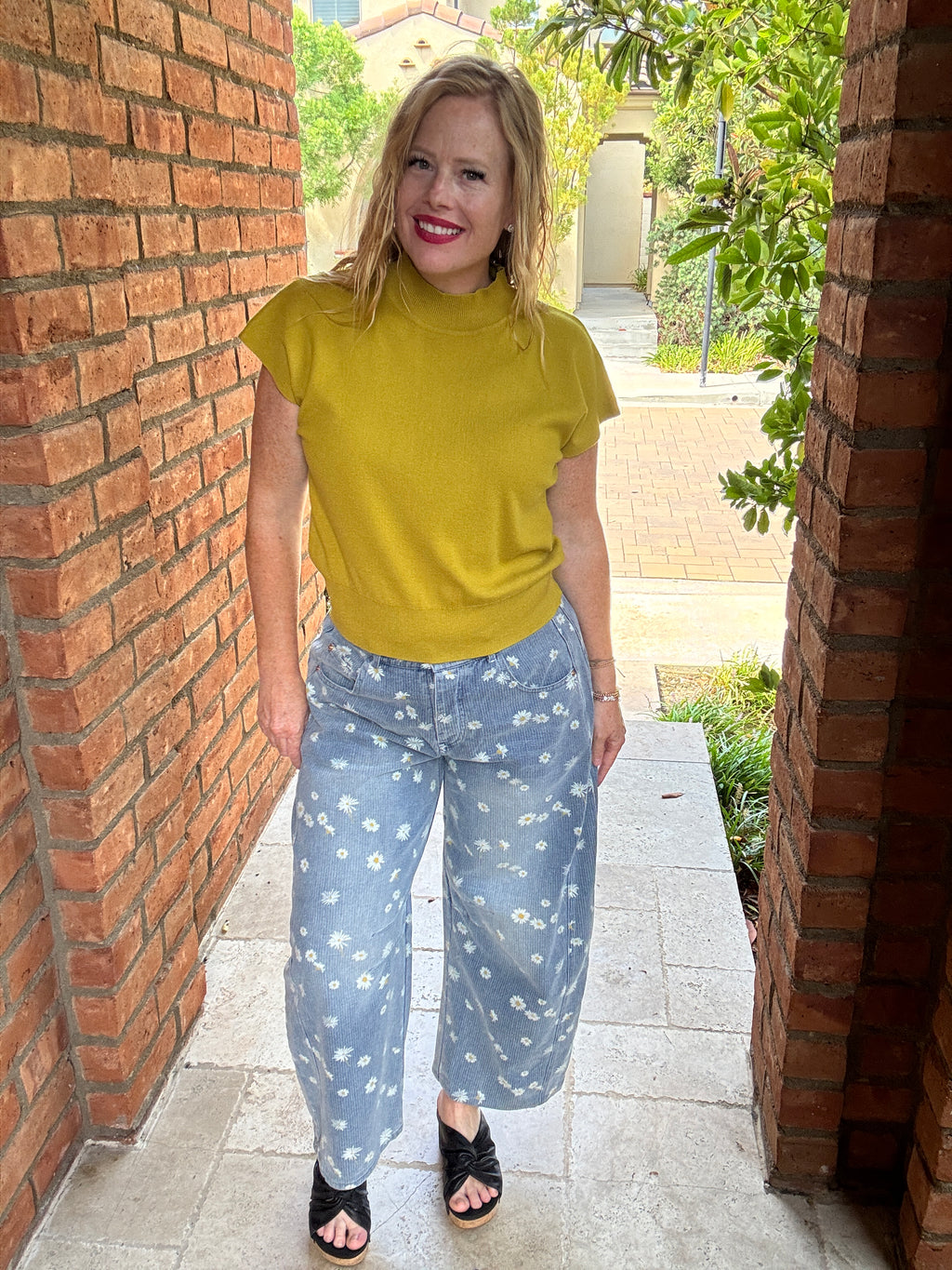 Wide Leg Floral Jeans by Sew In Love