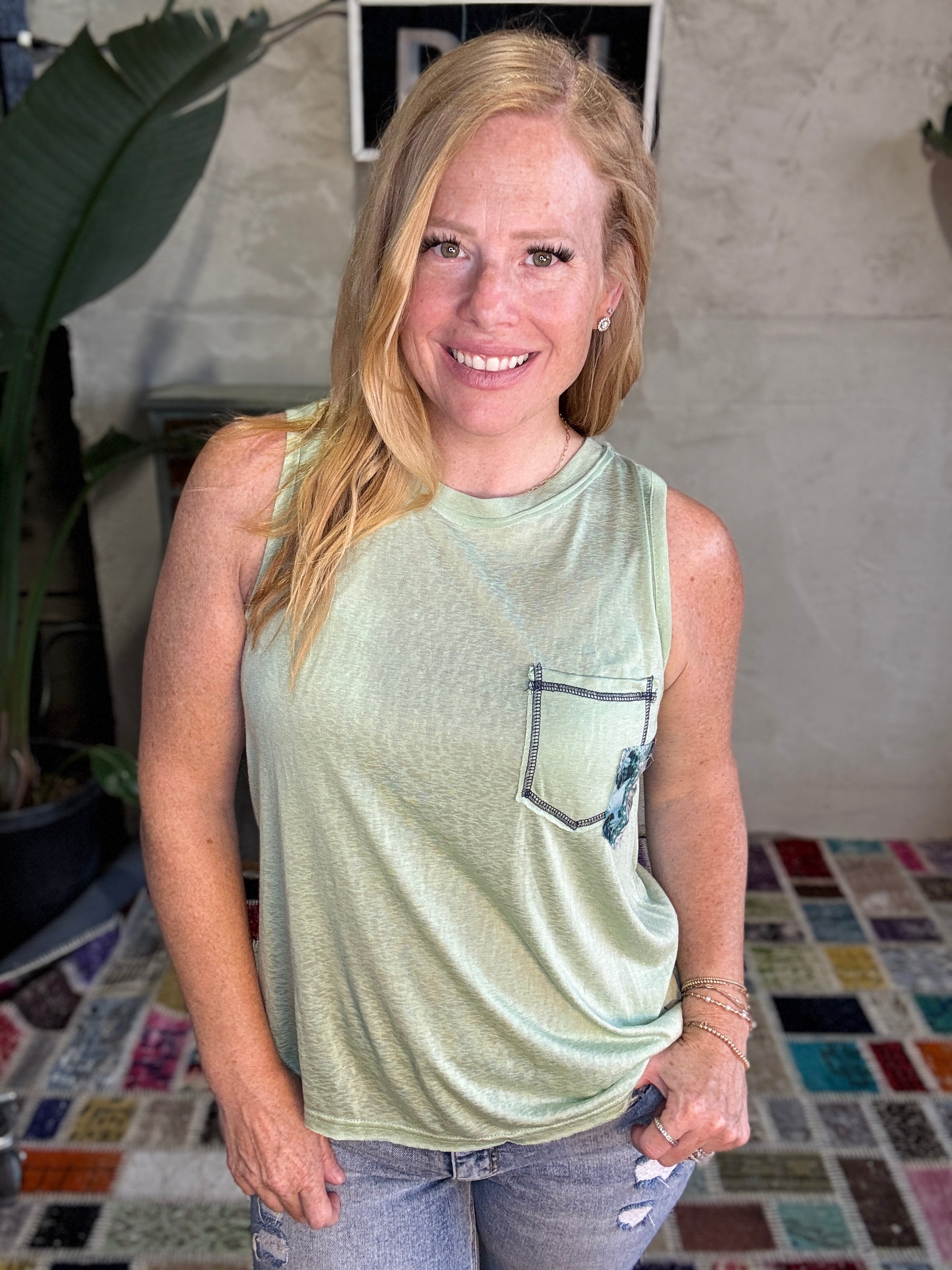 Pocket Accent Tank in 3 Colors - POL LA Live