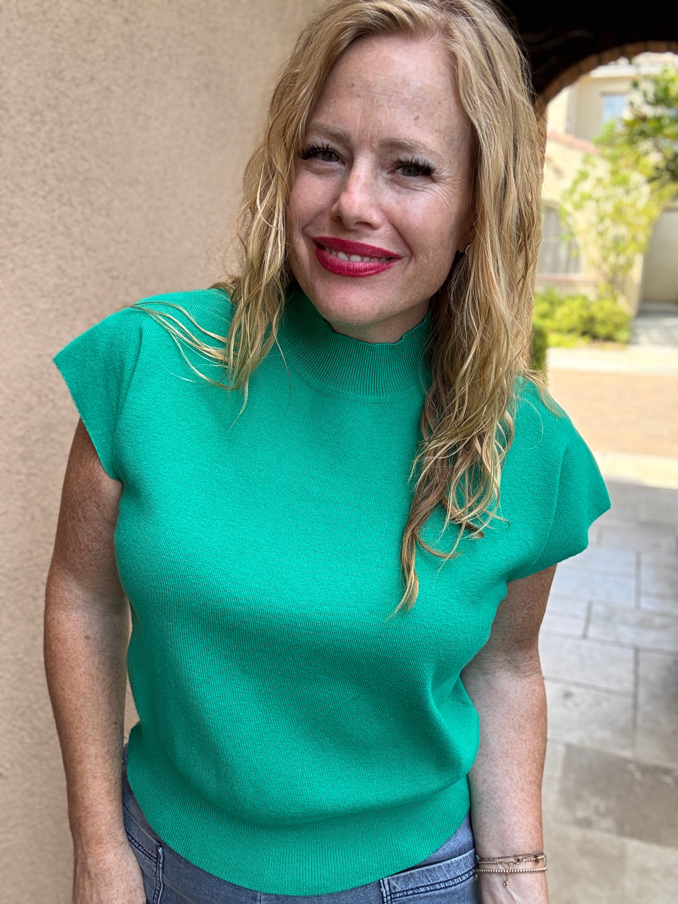 Cap Sleeve High Neck Top by Sew In Love