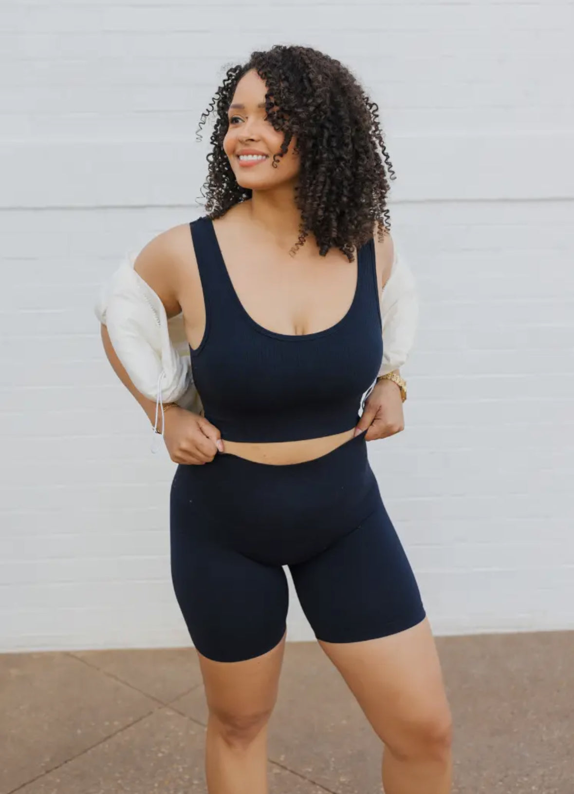 Elietian Ribbed Seamless Padded Bra
