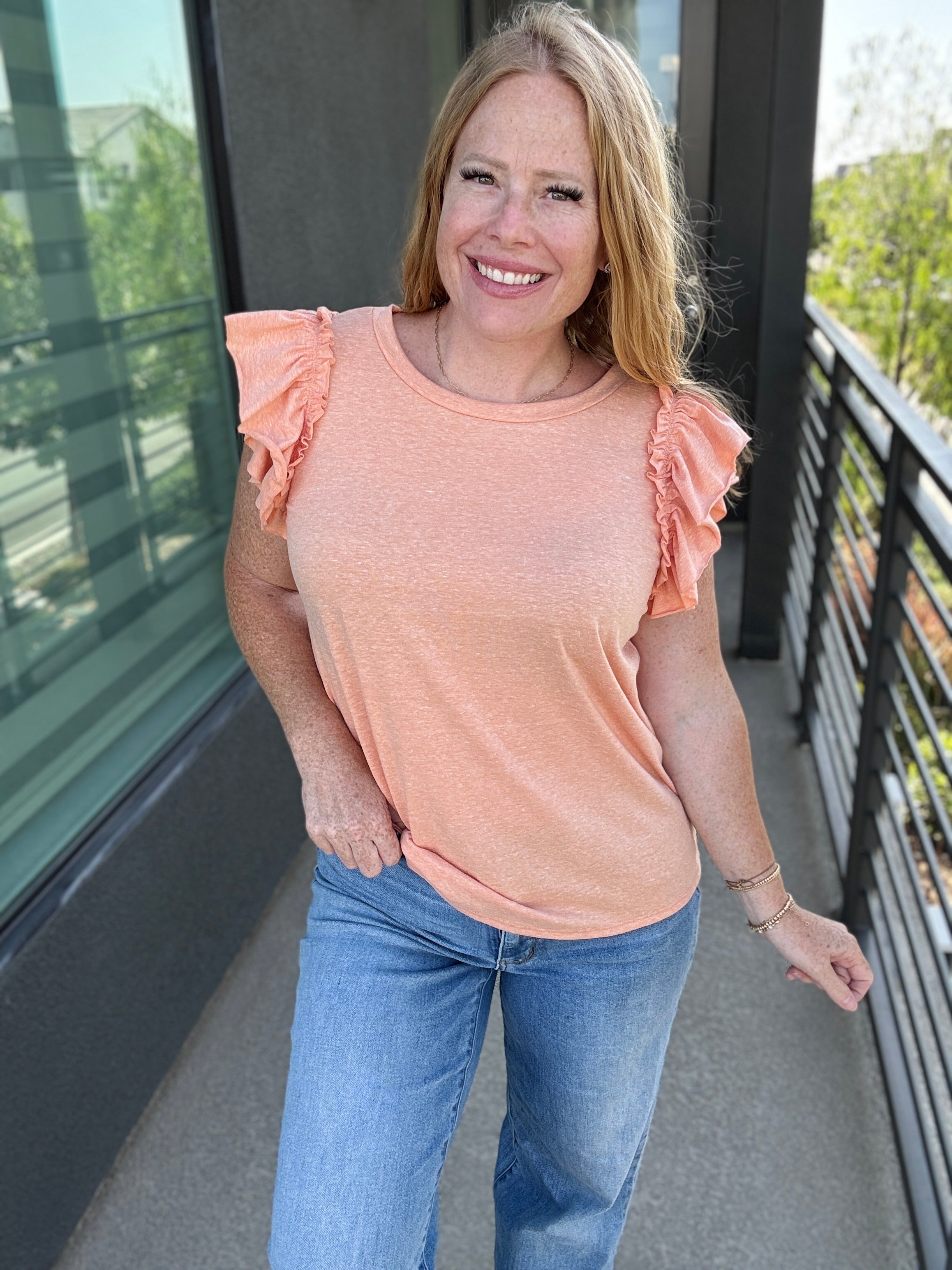 Sunkissed Double Ruffled Sleeveless Top by Sew in Love