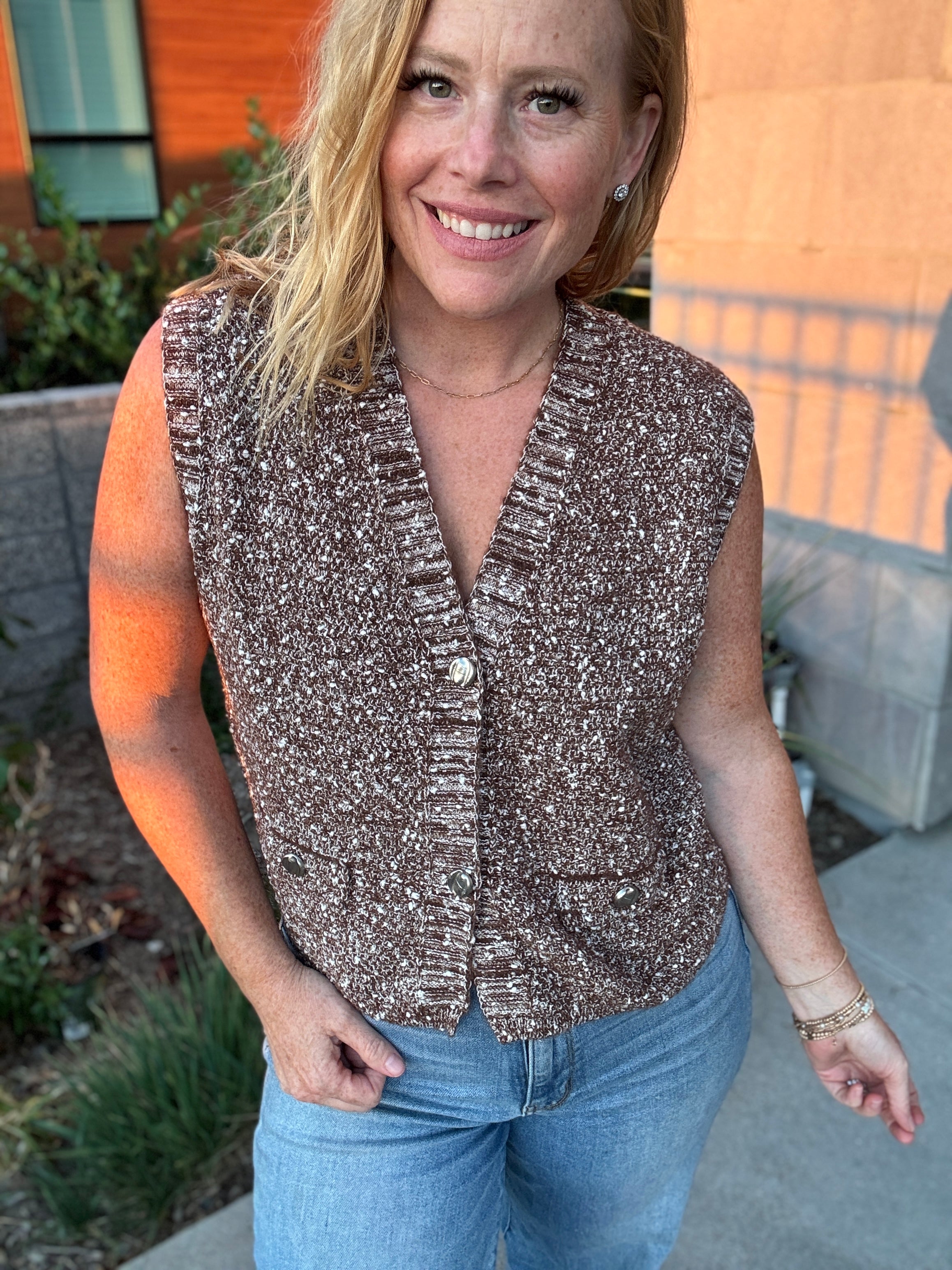 Sleeveless Vneck Vest by White Birch