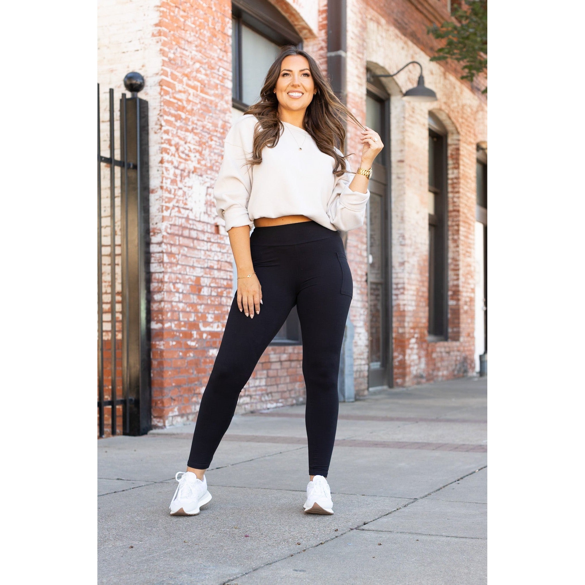 BLACK FULL-LENGTH Leggings with POCKET - Luxe Leggings by Julia Rose®